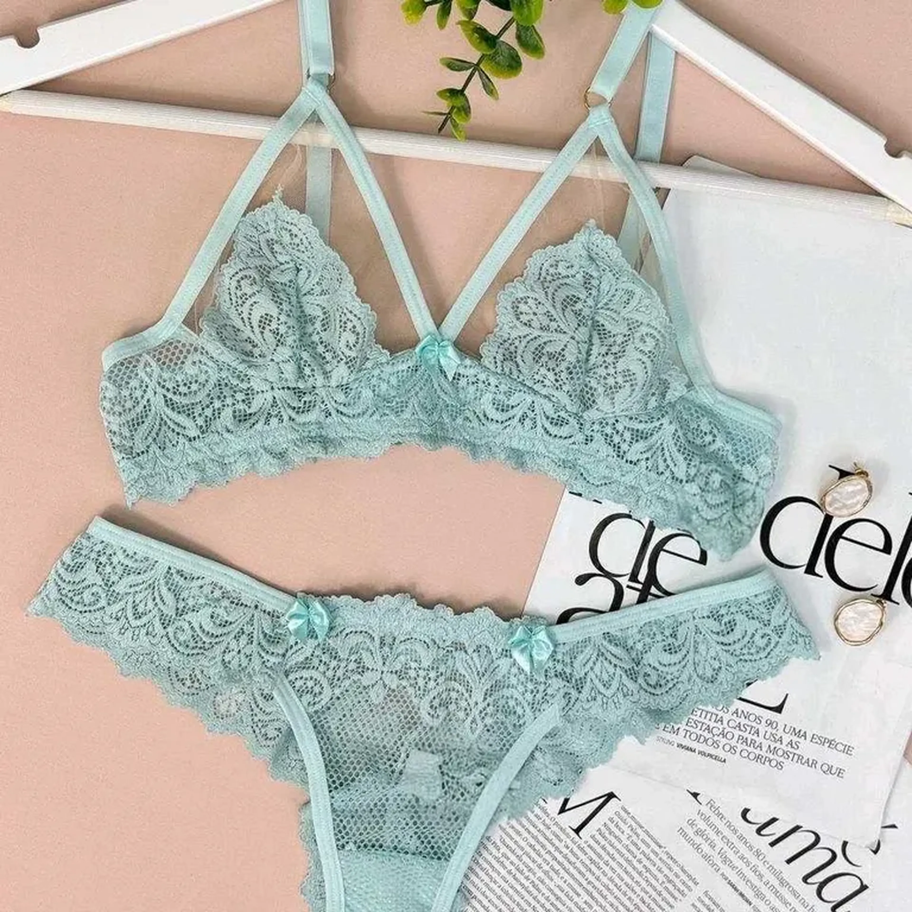 lingerie sem bojo sem aro verde água imagem