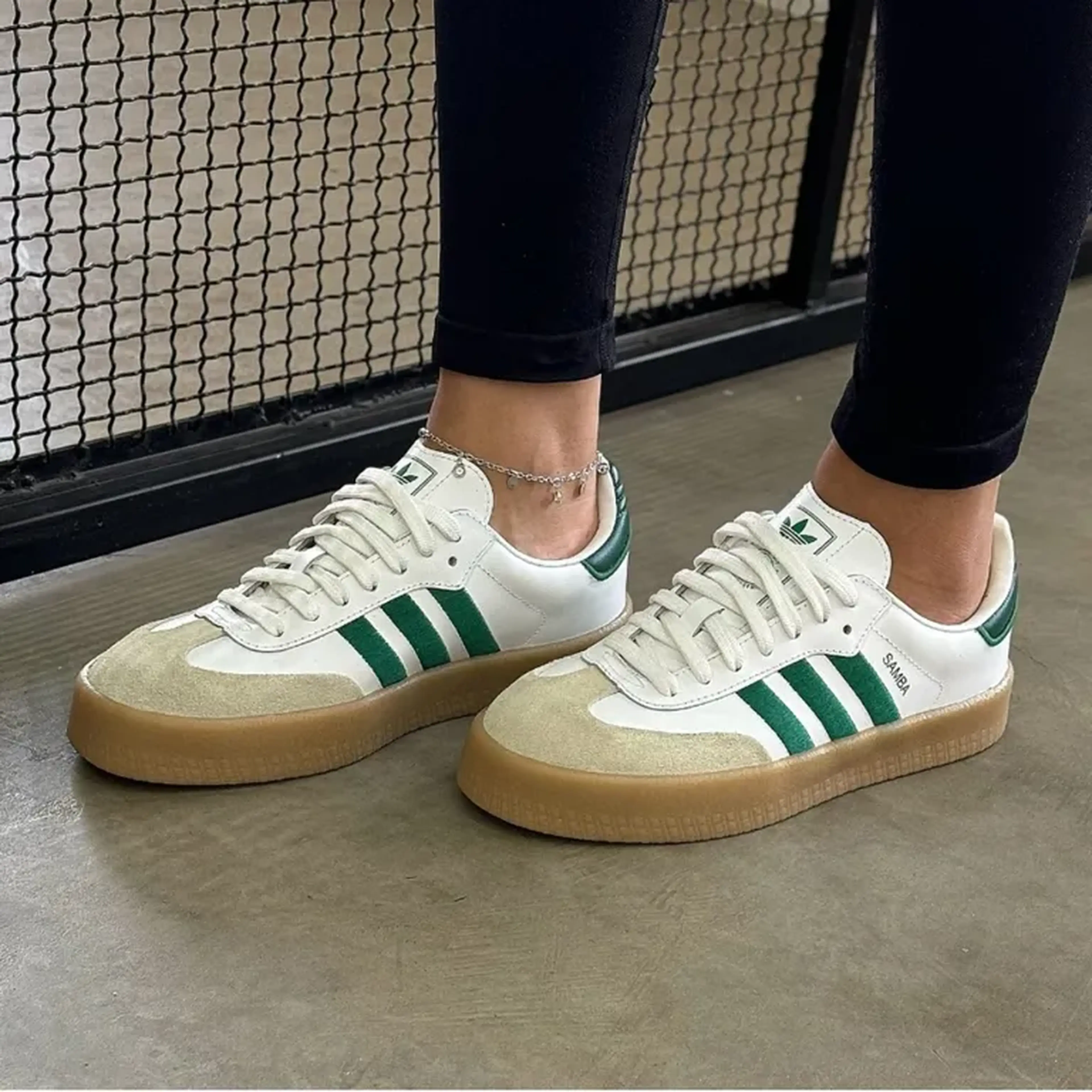 Adidas Sambae Branco e Verde Premium imagem