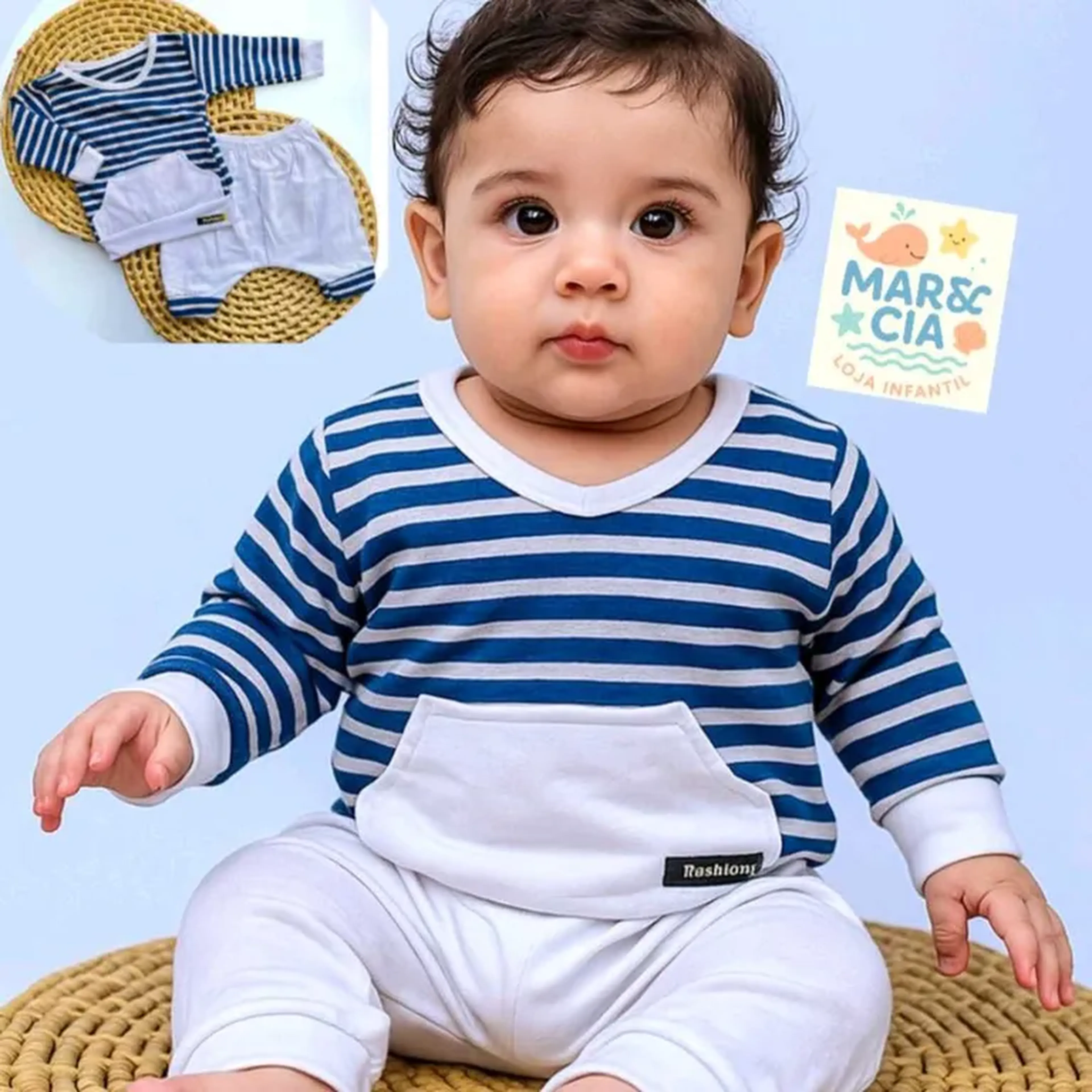 pijaminha listrado bebe imagem