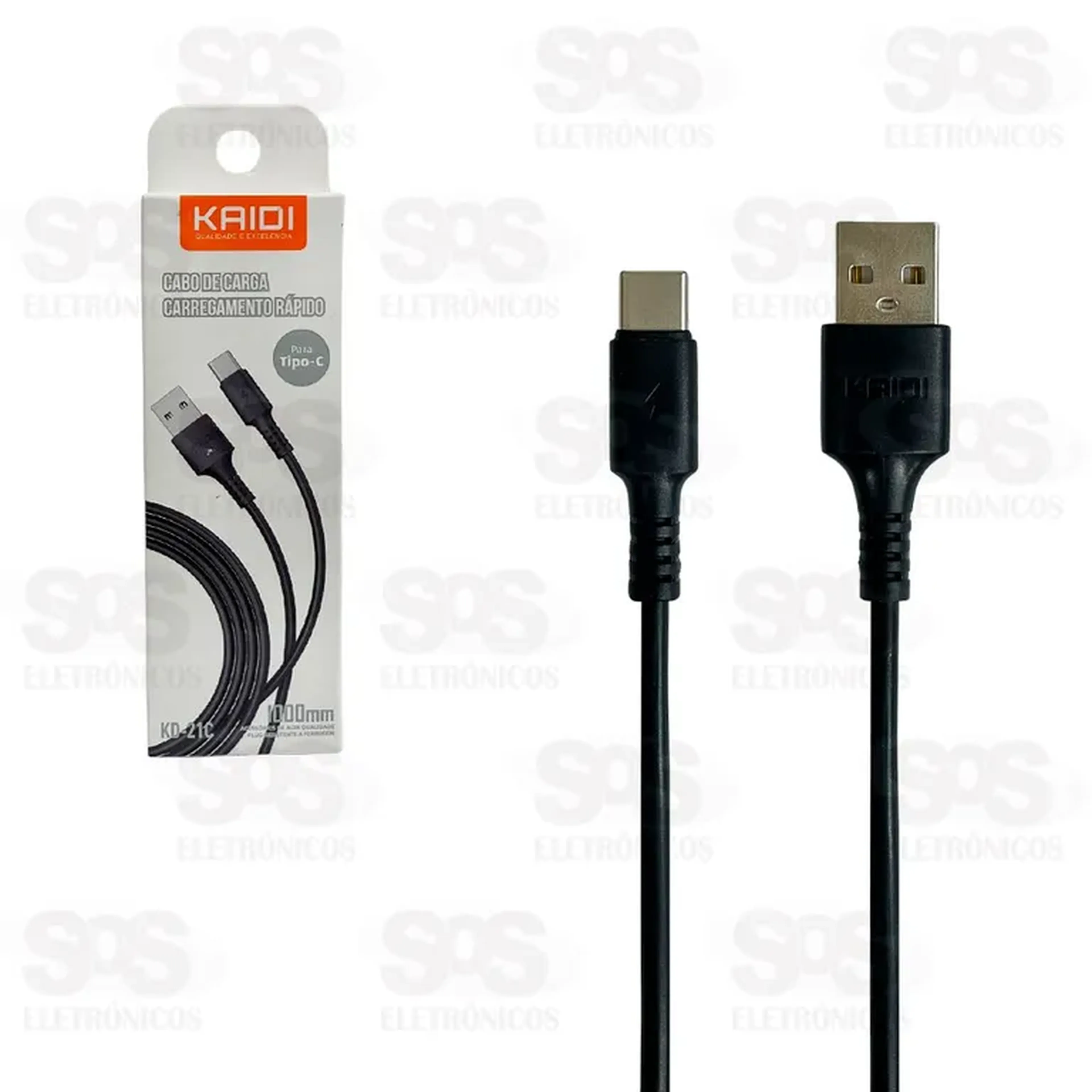 Cabo USB para Tipo-C Kaidi KD-21C 100cm imagem