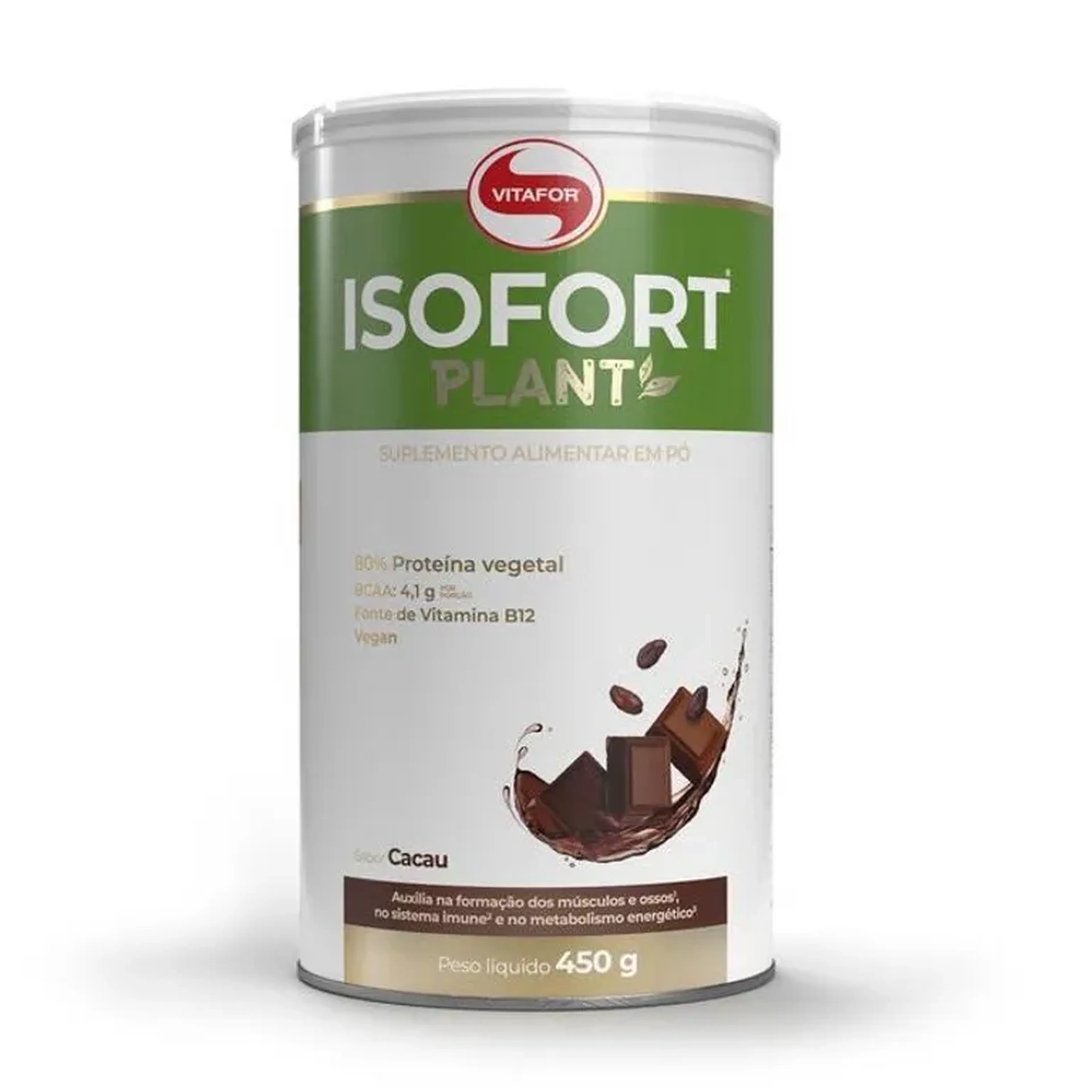 Isofort Plant Proteína Vegana - Sabor Cacau - 450g imagem