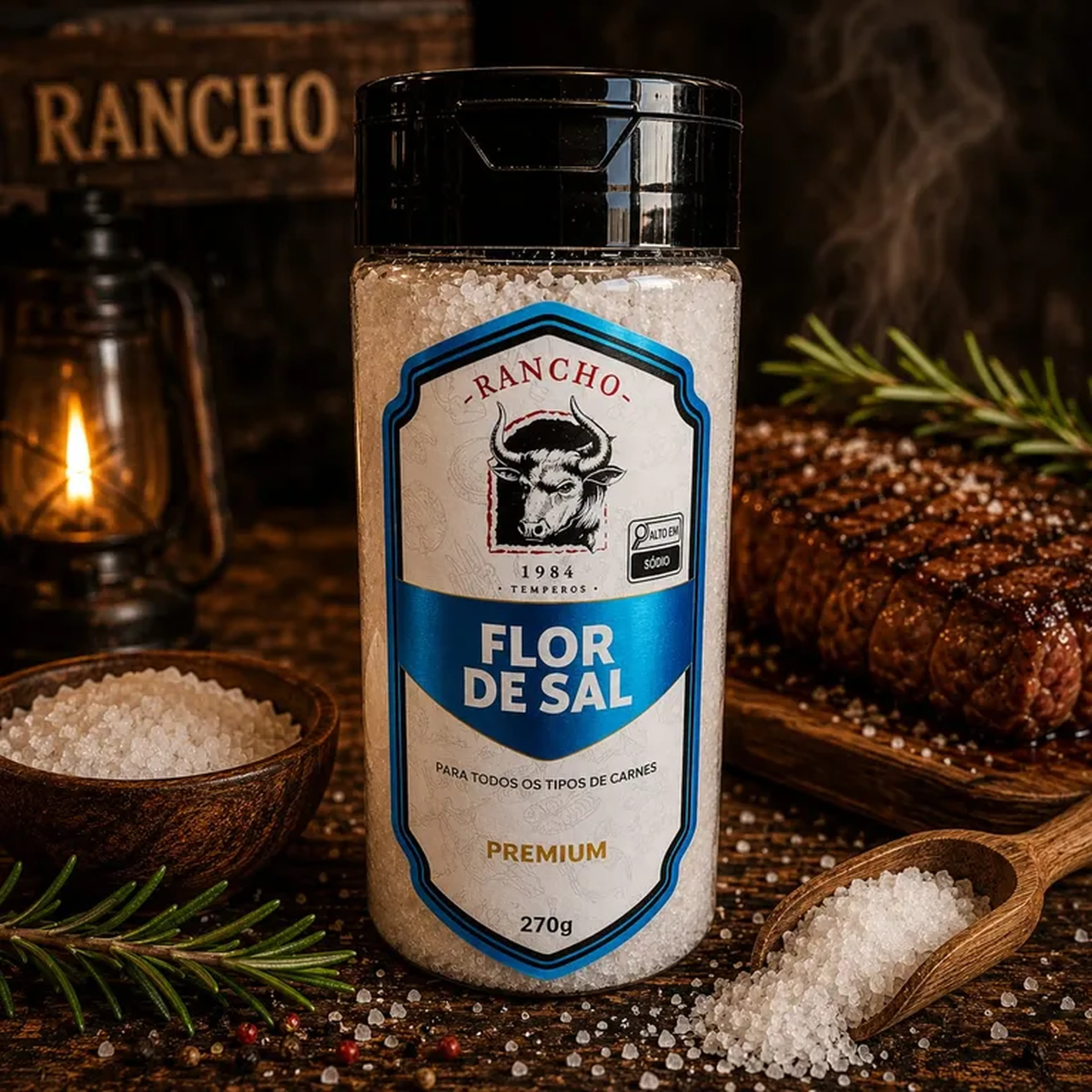 Tempero de Churrasco Flor de Sal Rancho 1984 270g imagem