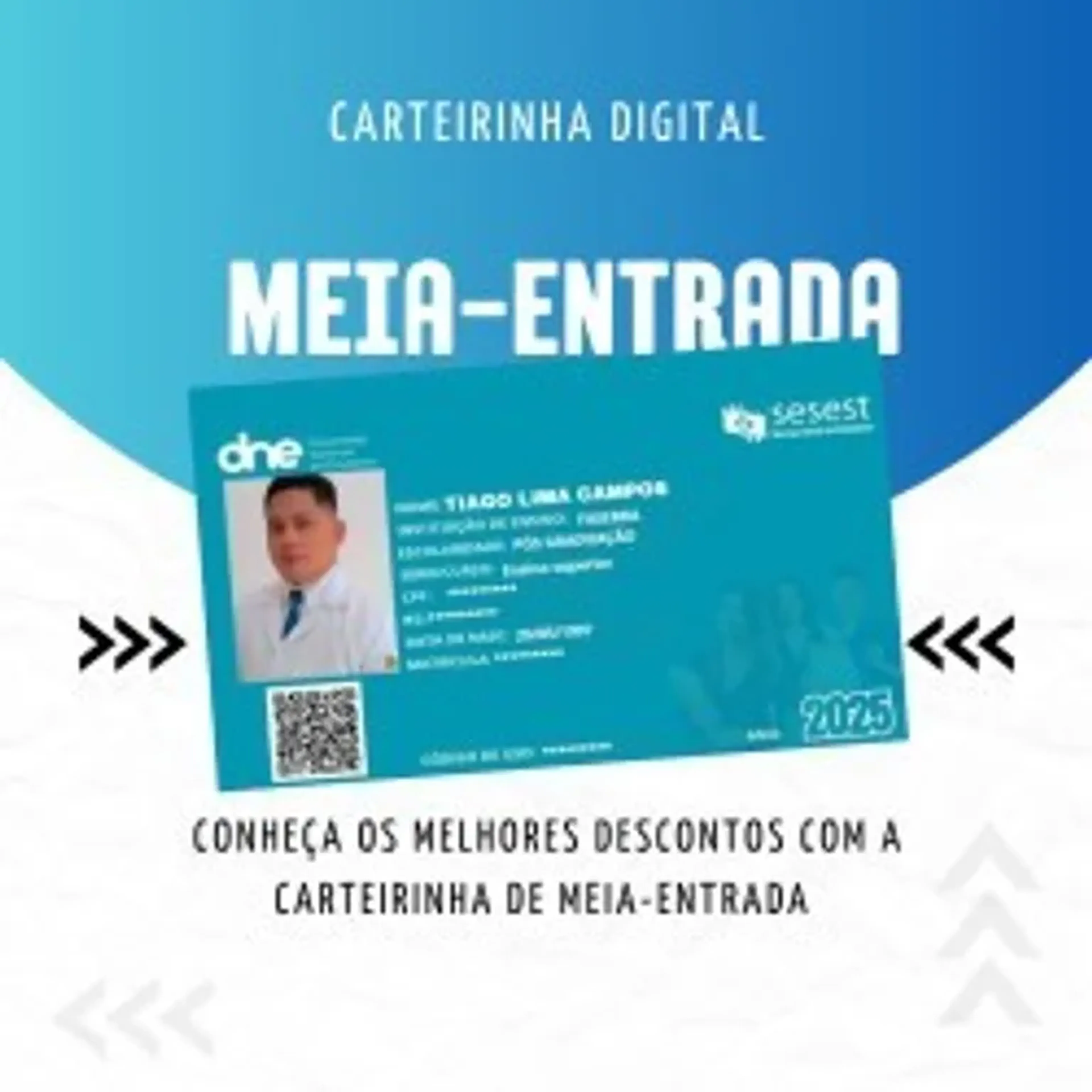 CARTEIRA DE MEIA-ENTRADA (DIGITAL) 2026 imagem