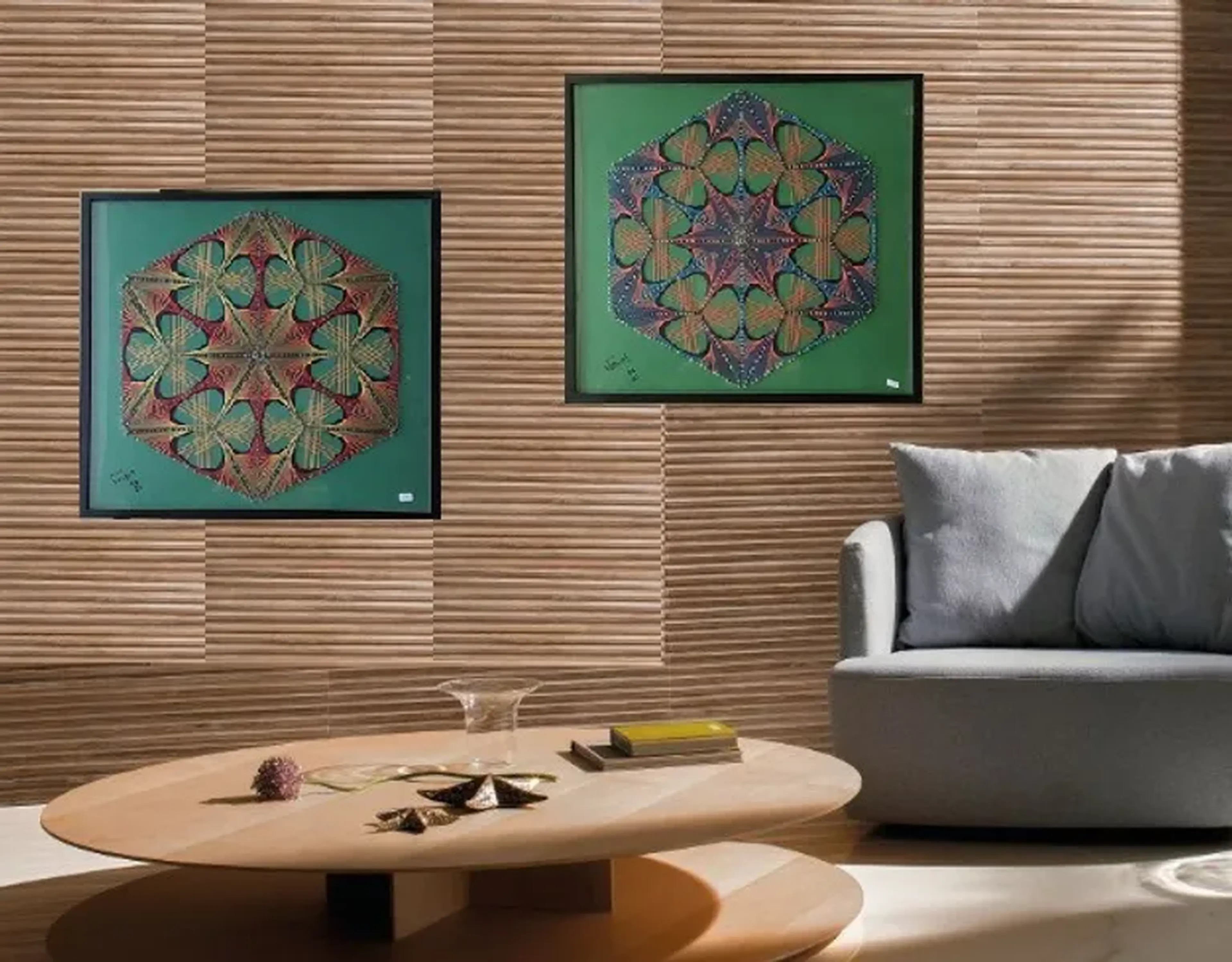 Quadro Fractal Blue Fd Green imagem