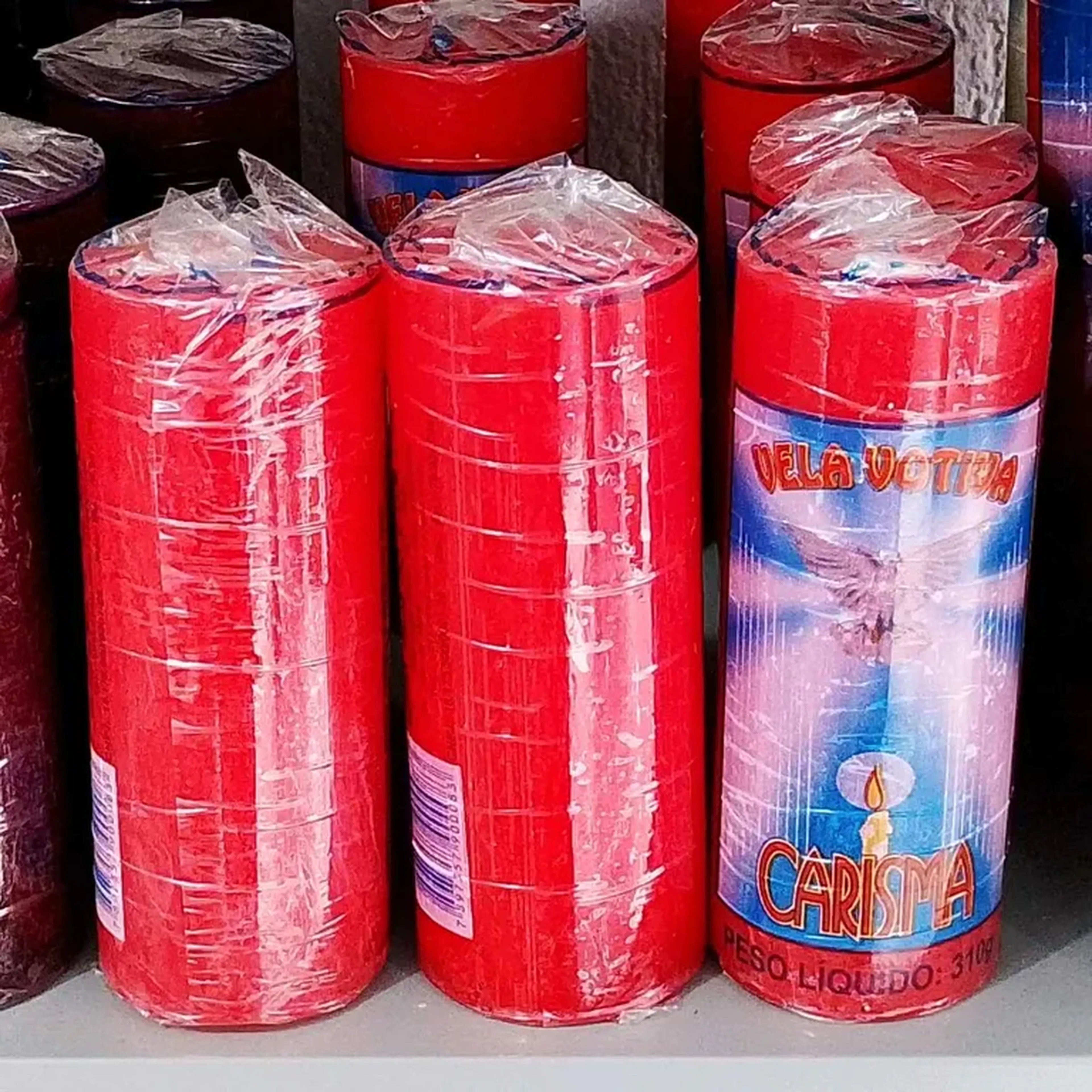 vela vermelha 310g 8d imagem