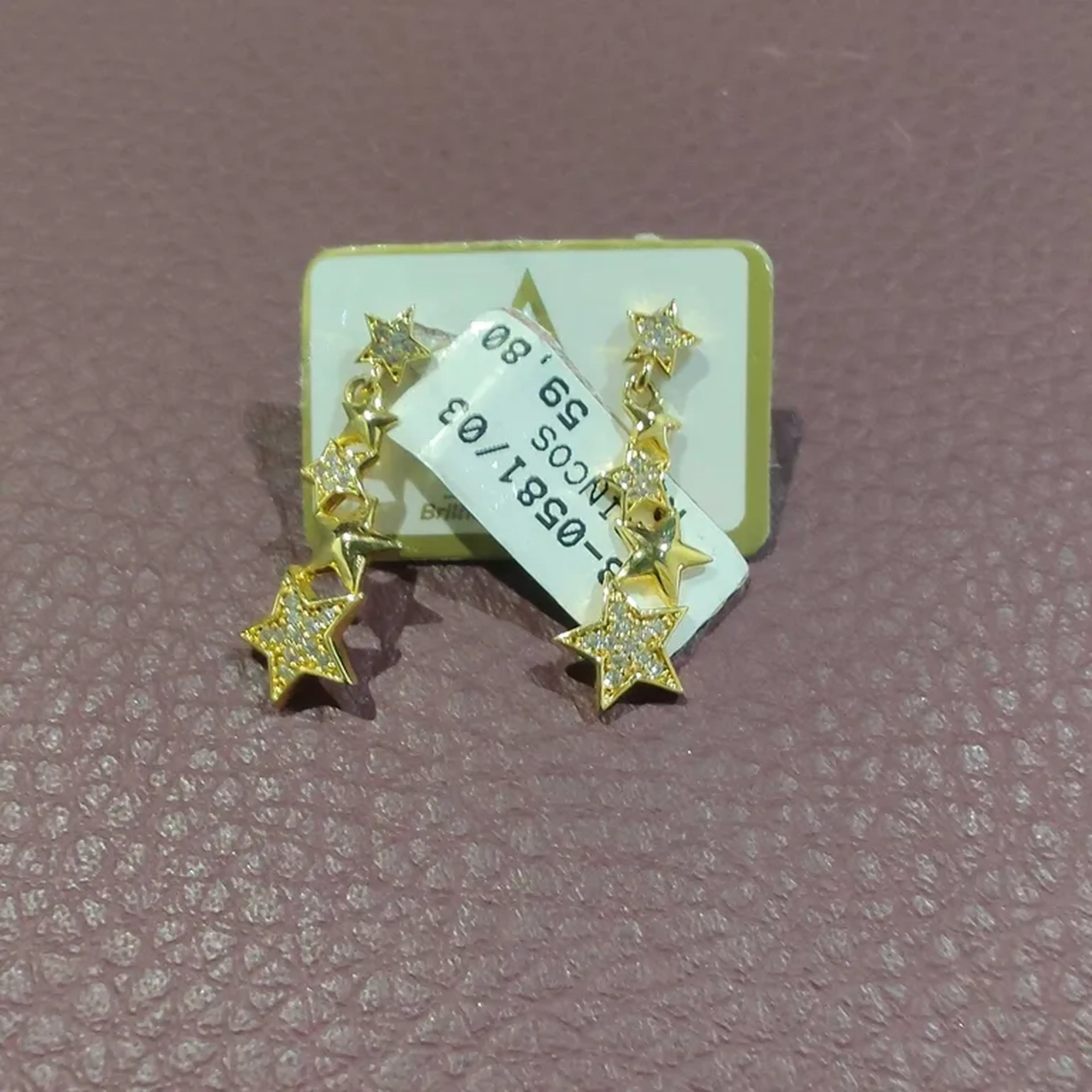 Brinco Estrela Folheado a Ouro imagem