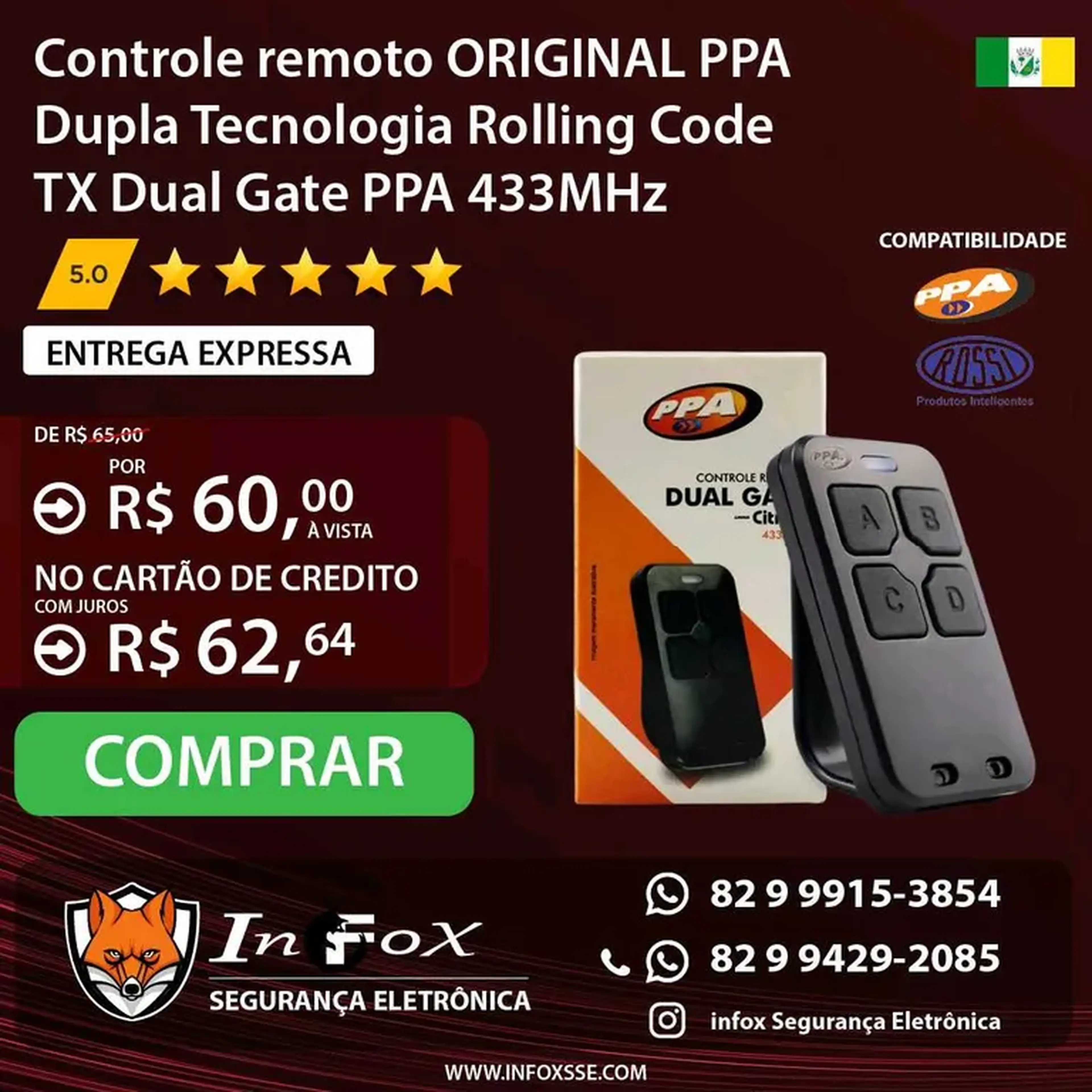 Controle remoto para motor Ppa e Rossi... imagem