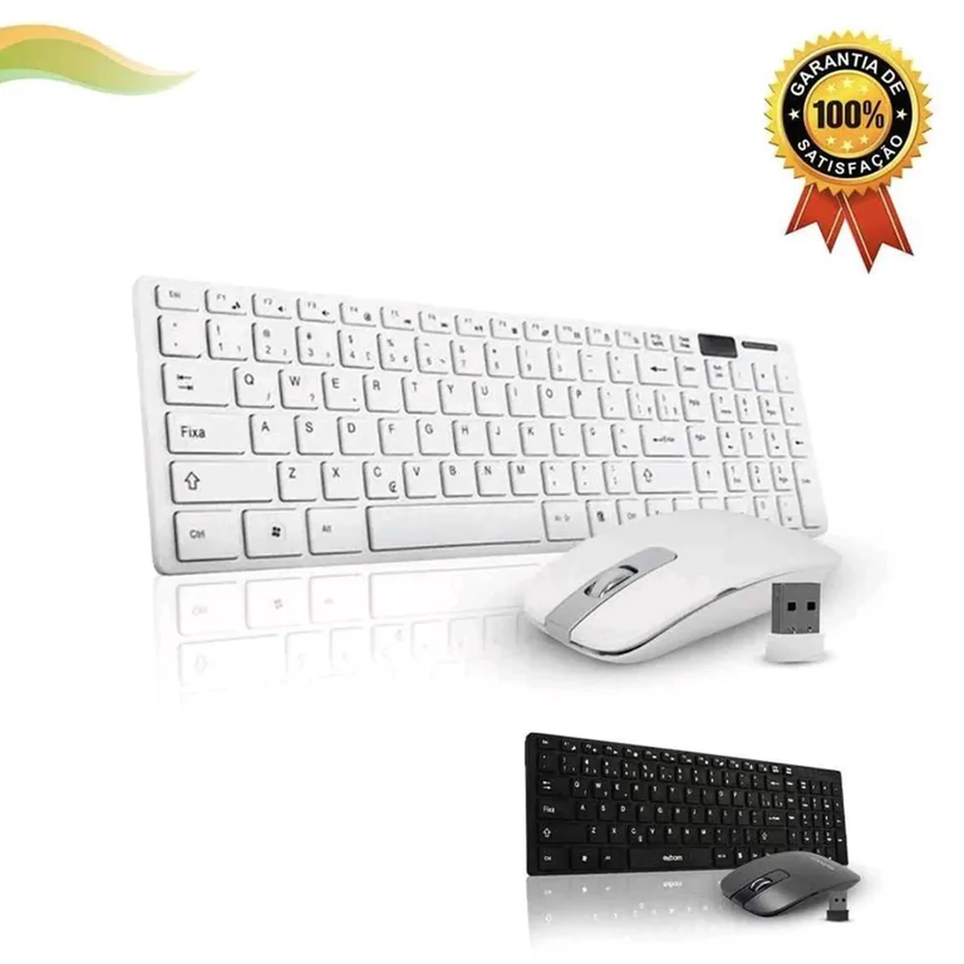 TECLADO E MOUSE SEM FIO EXBOM ABNT imagem