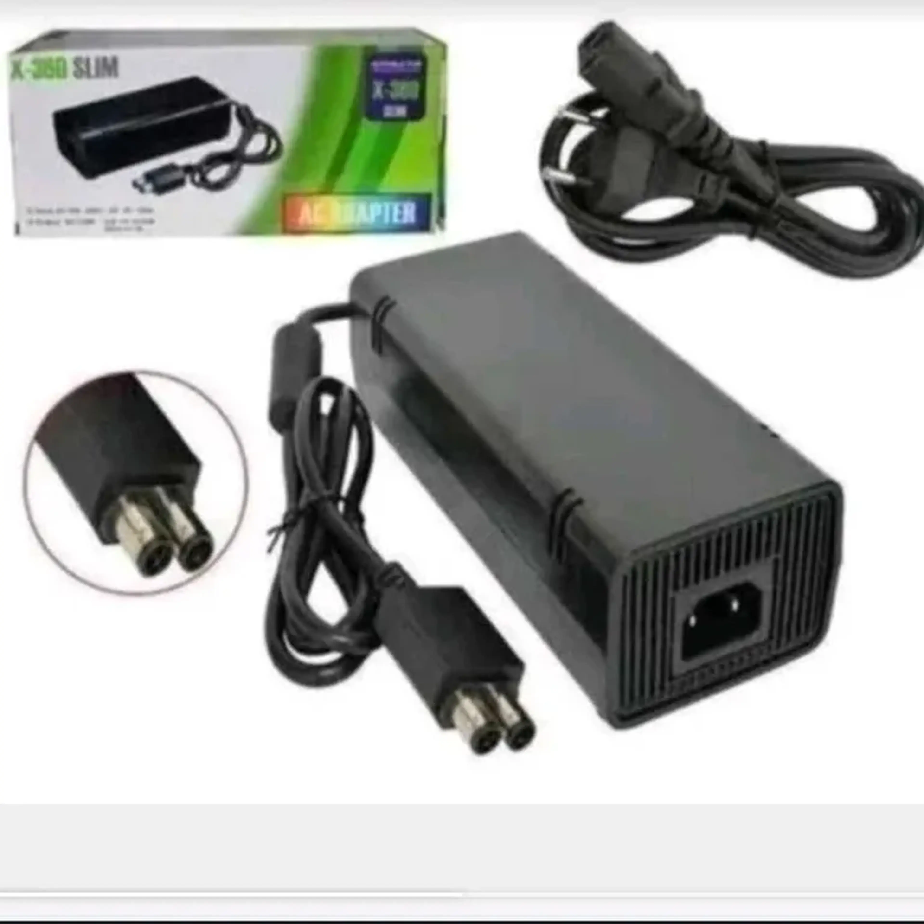 Fonte Para Xbox 360 Slim 2 Pinos Bivolt Cabo imagem