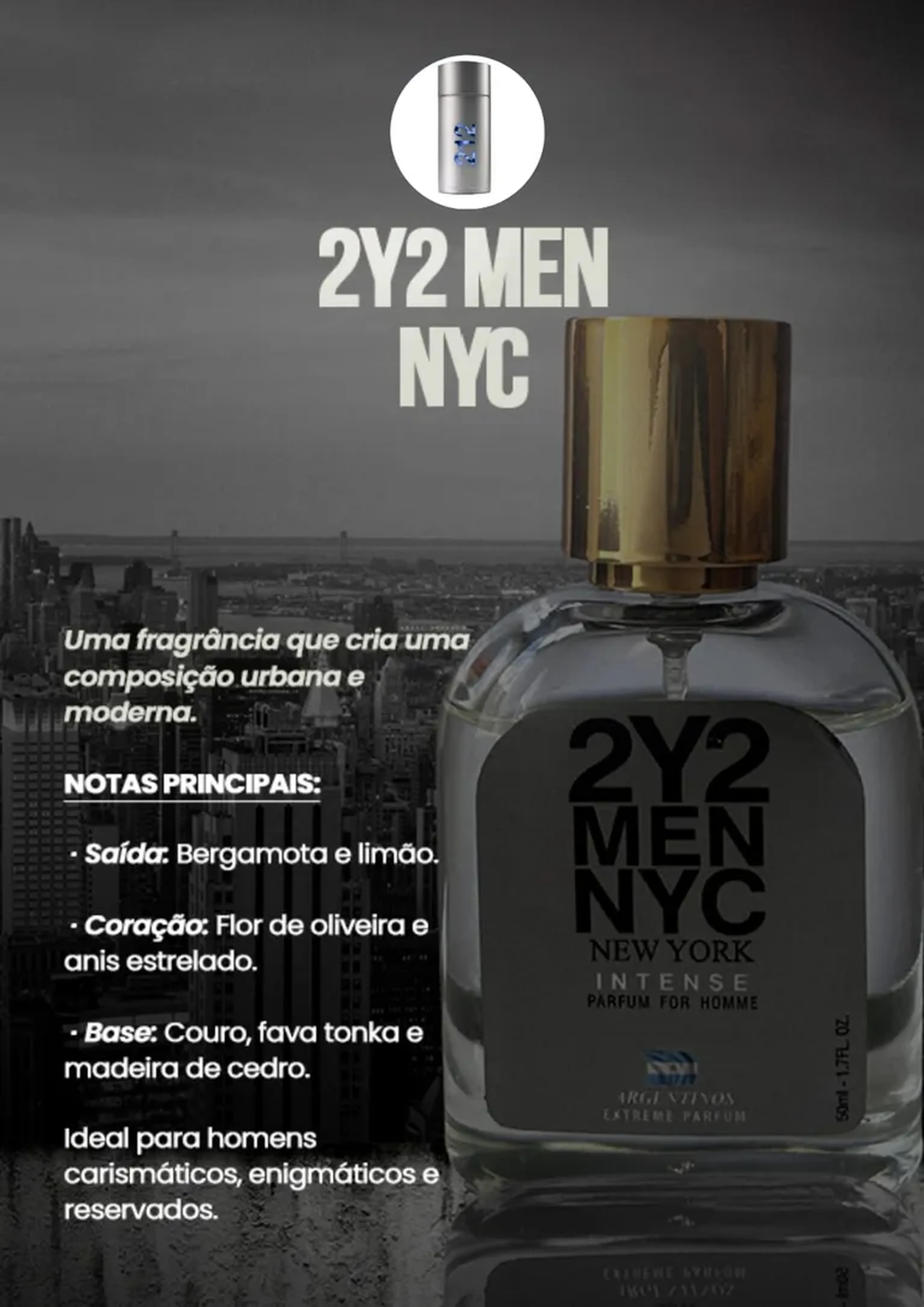 2Y2 MEN NYC - perfume importado de 50ml imagem
