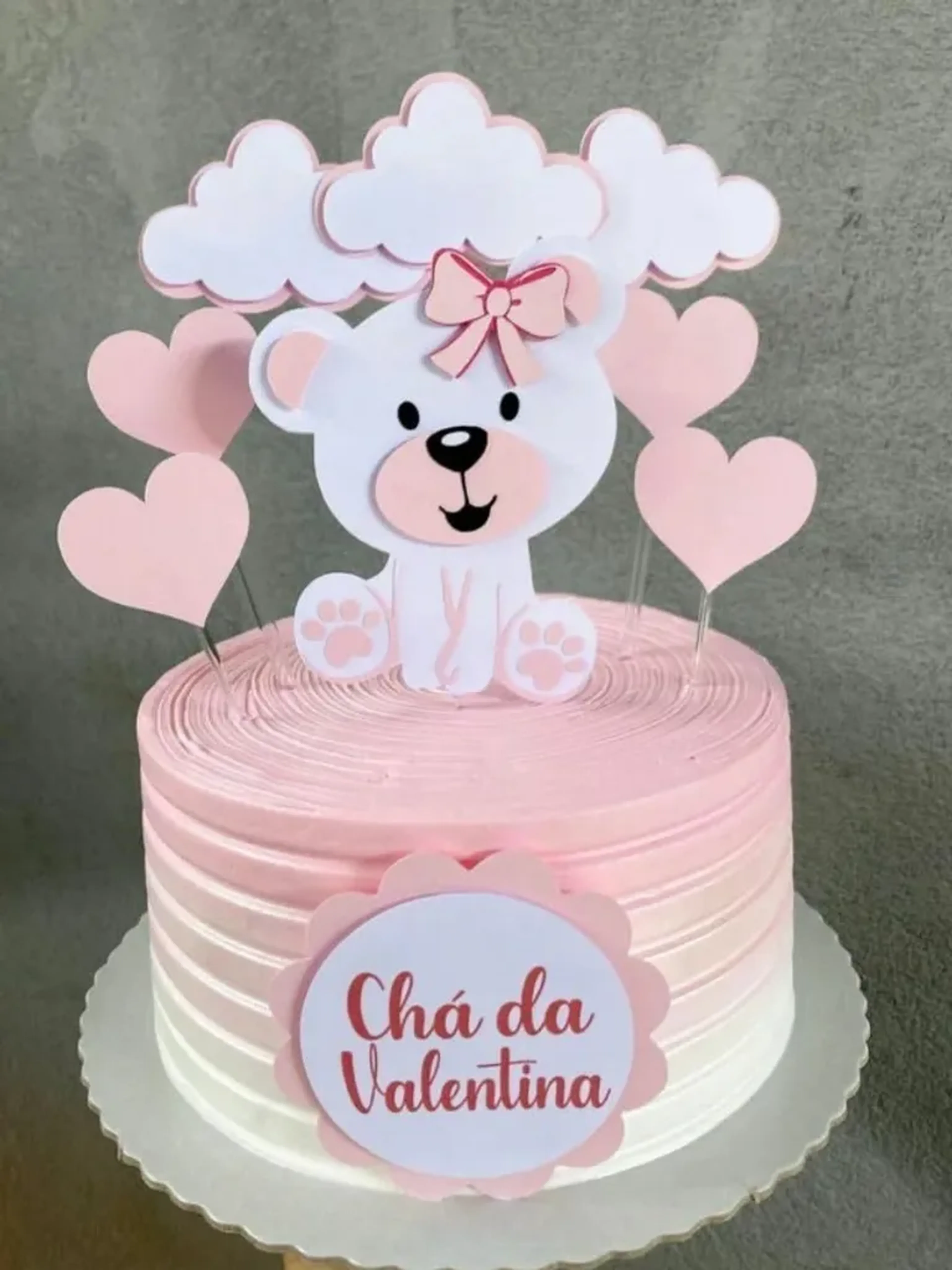Arquivo de Corte Topo de Bolo Chá de Fraldas Ursinha imagem