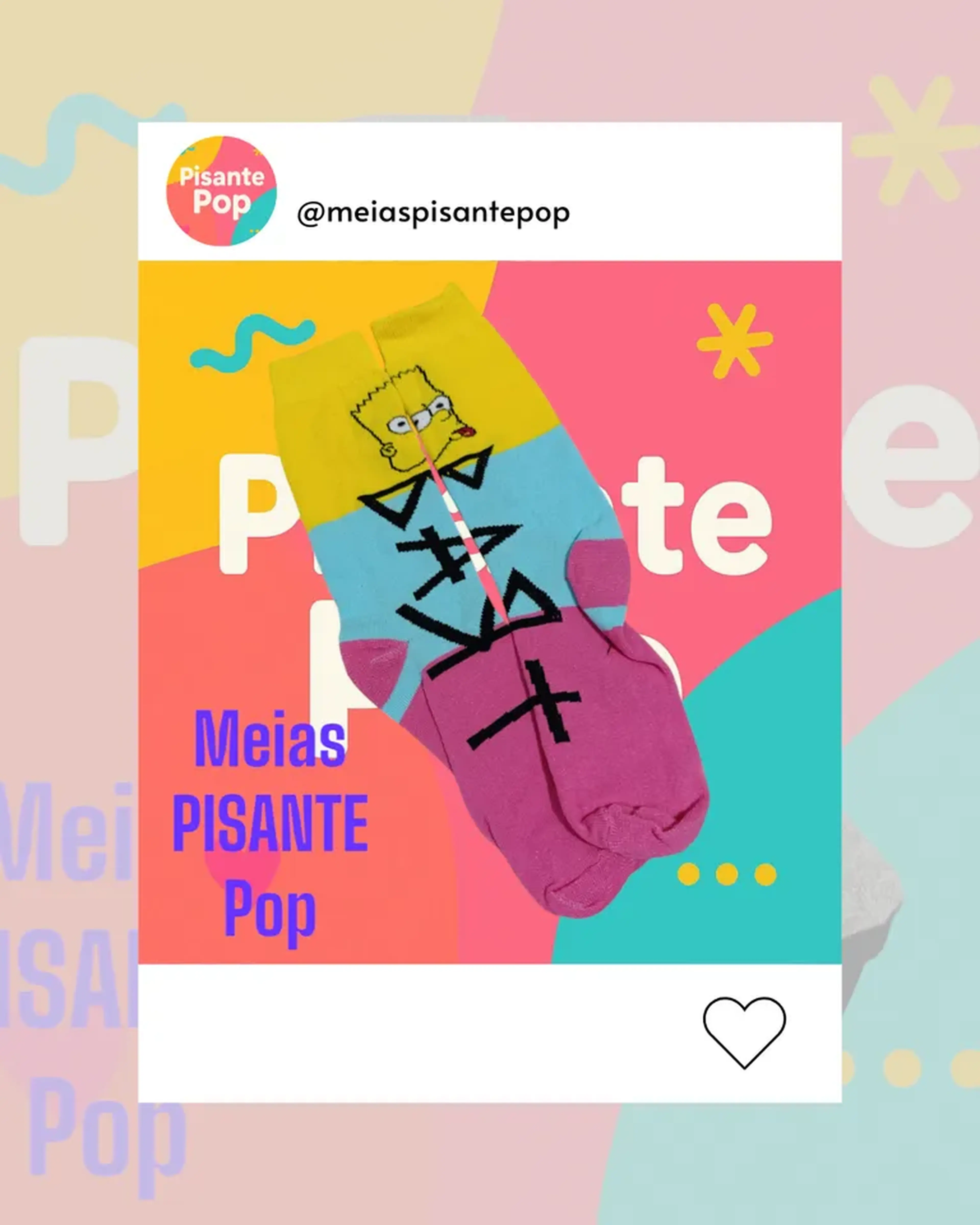 Meias divertidas Bart imagem