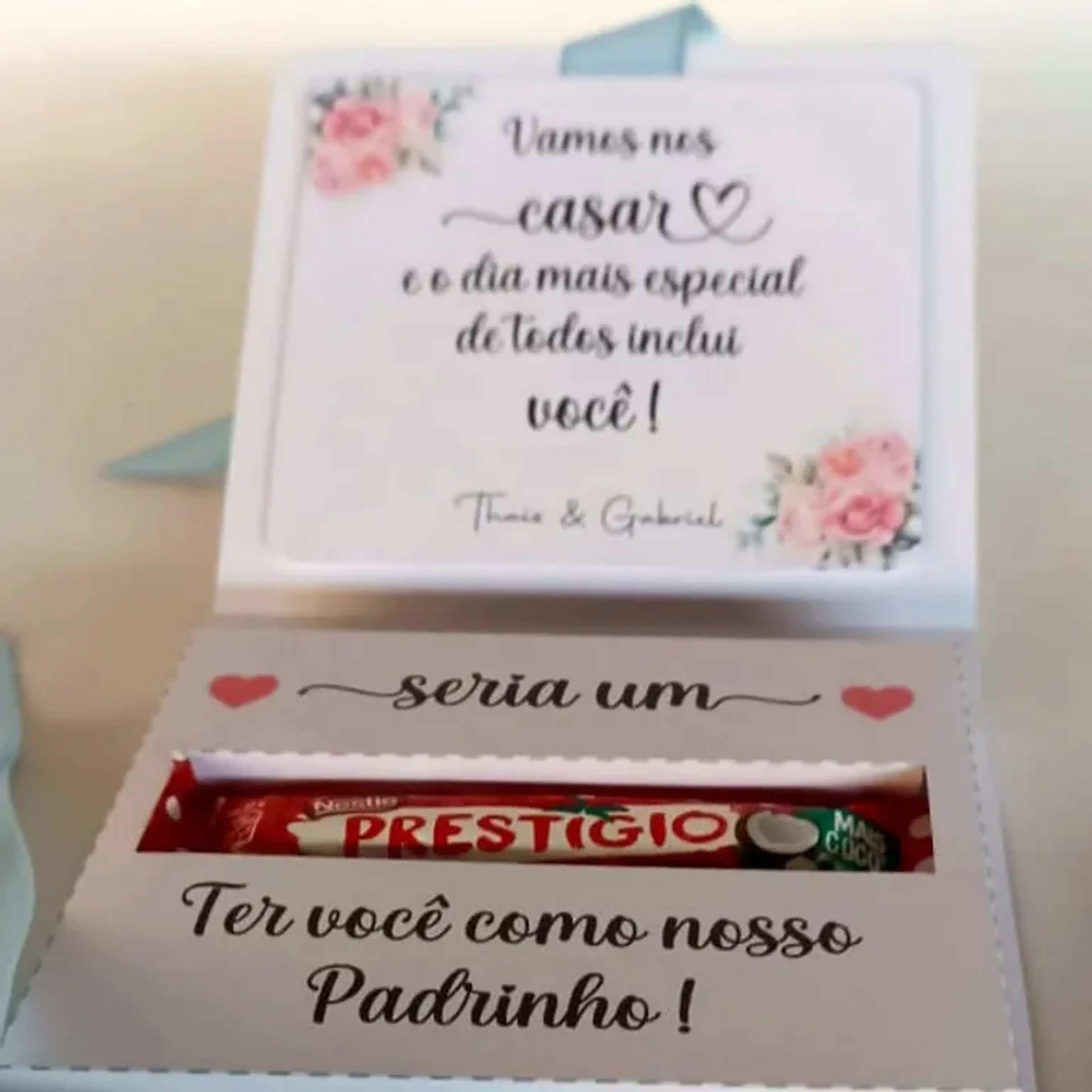 Caixa Prestigio Convite Para Padrinhos imagem