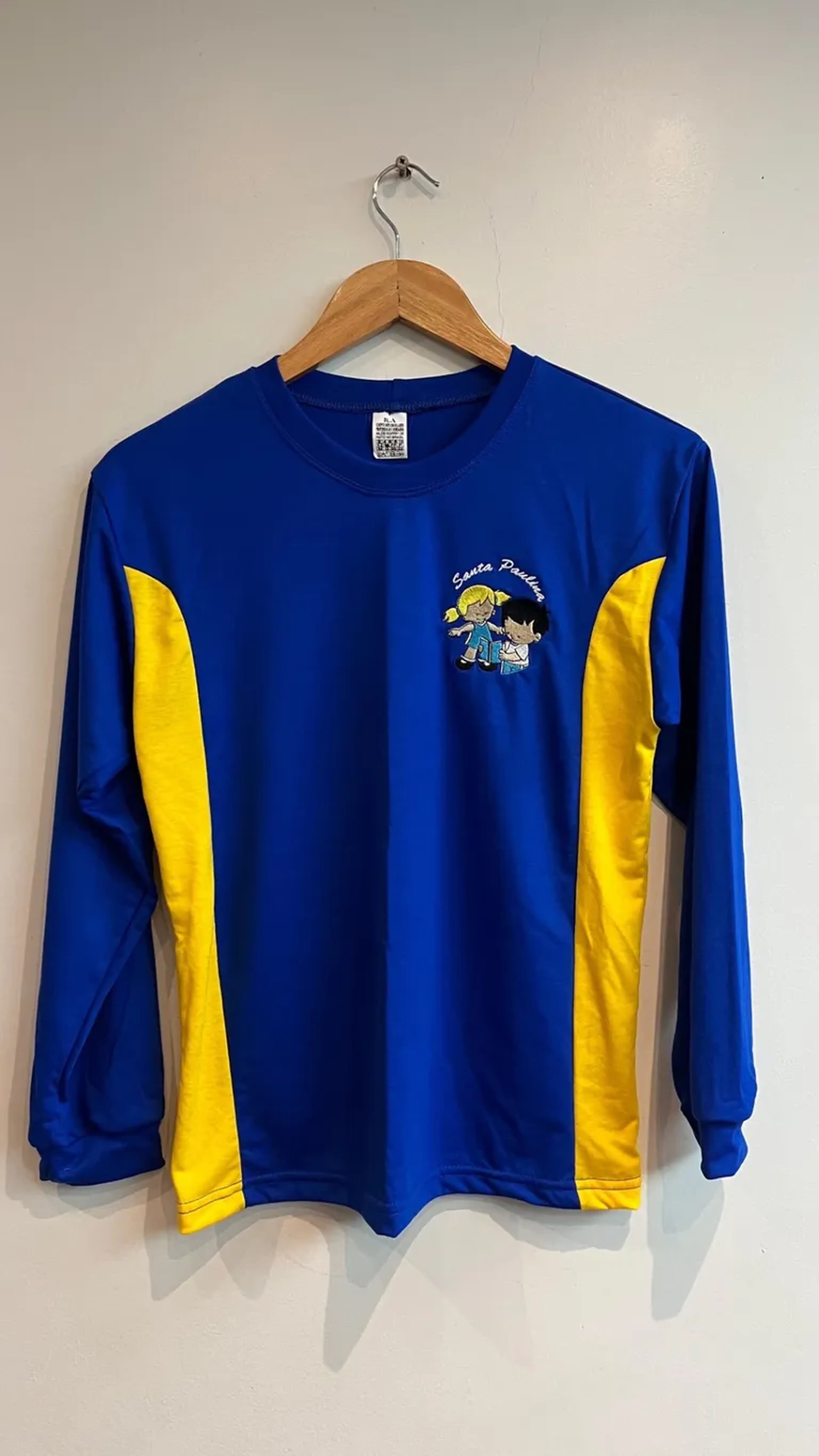 Camiseta Manga Longa royal e amarelo - Santa Paulina imagem