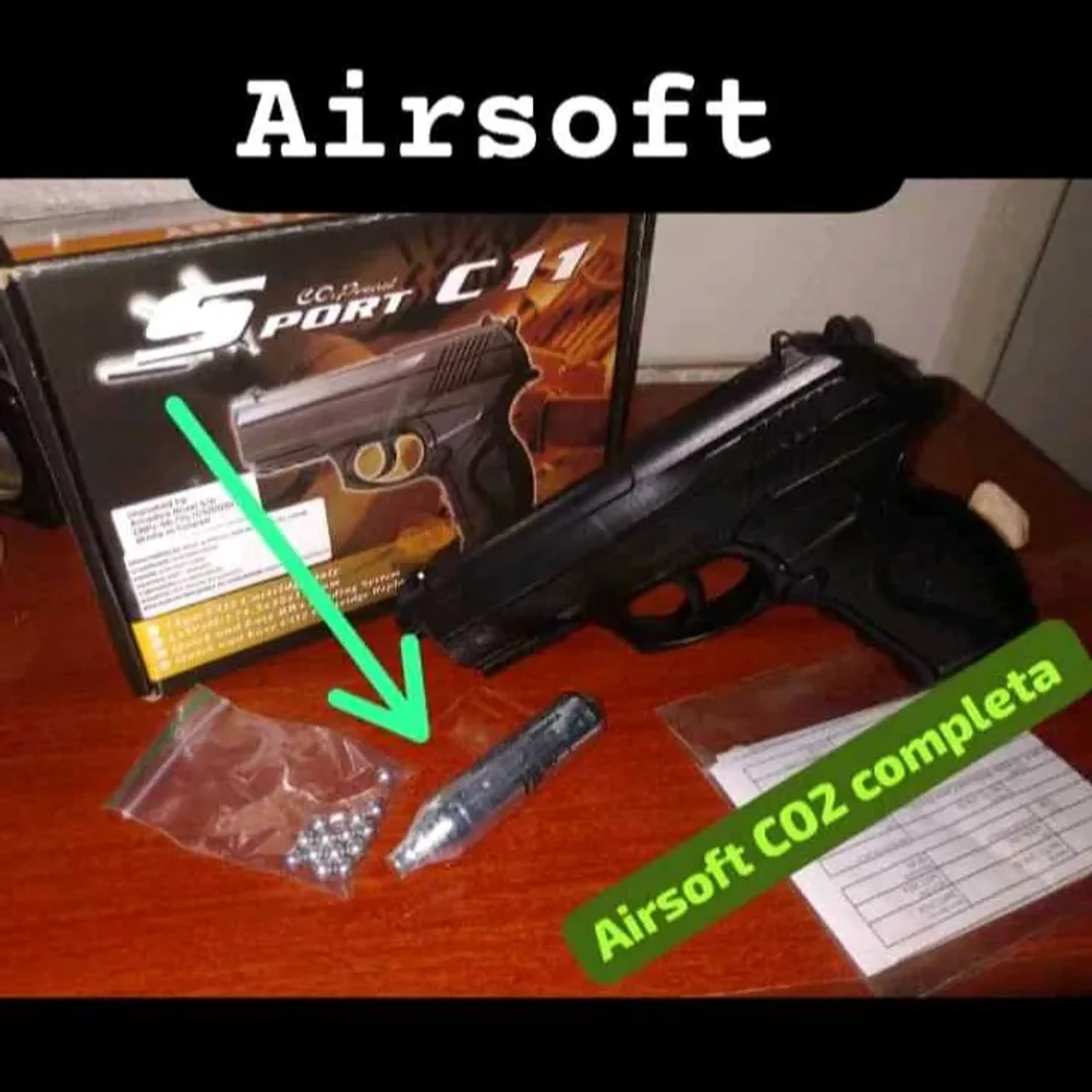 Airsoft C11 completa - Pressão CO2 - Esportivo imagem