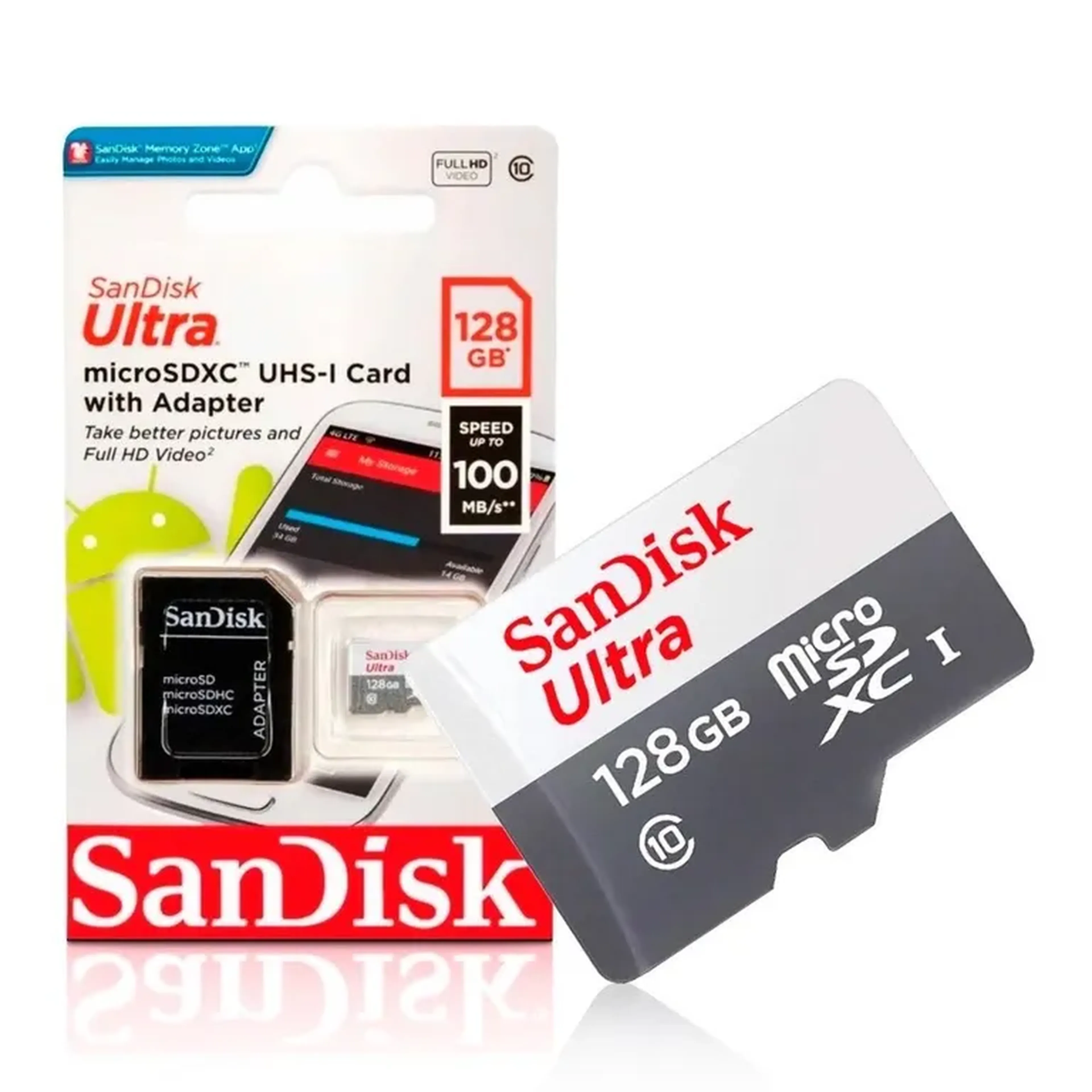 Cartão De Memória SanDisk 128GB MicroSD Classe 10 100MBs Ultra imagem