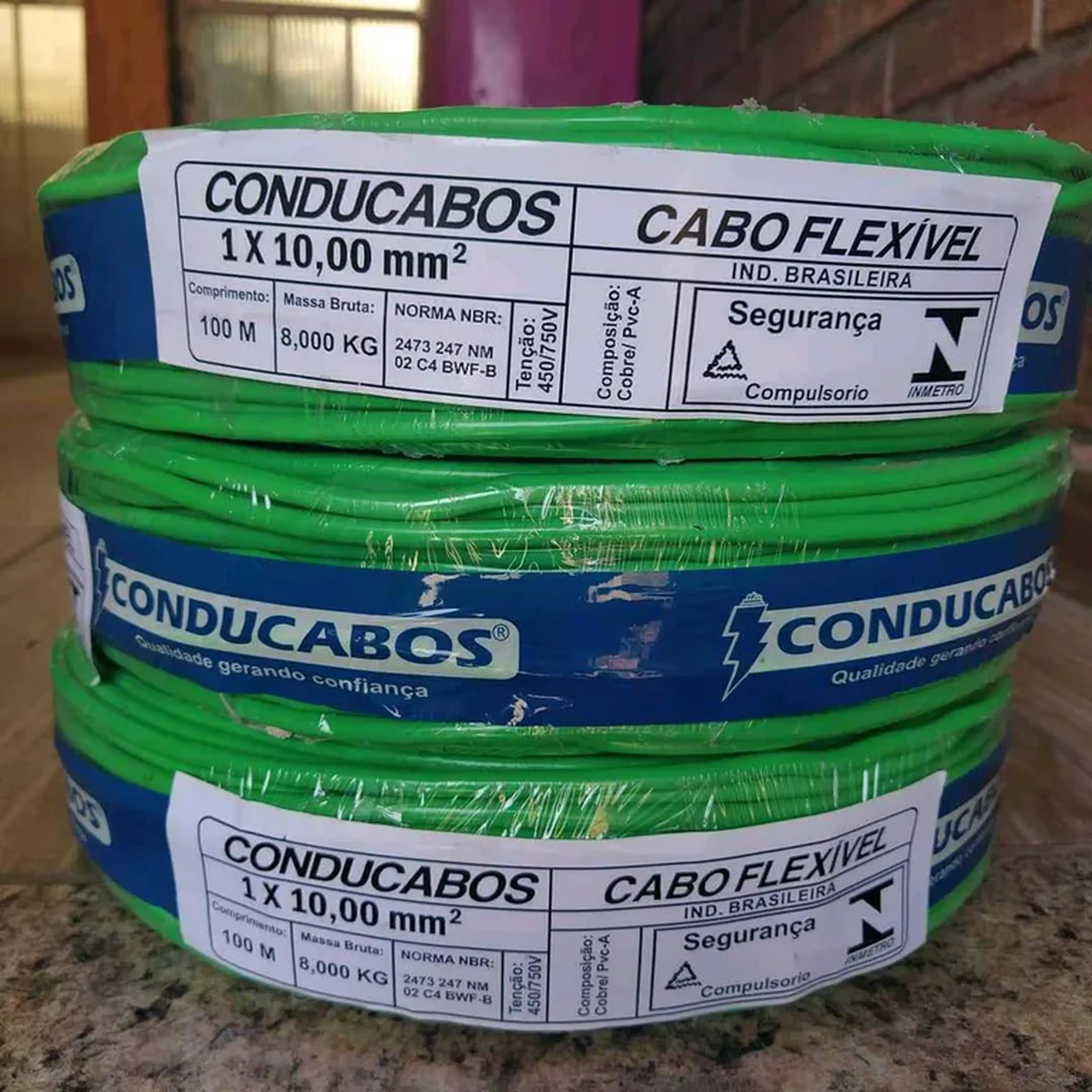 Cabos Elétricos Flexíveis De Cobre 10,0mm imagem
