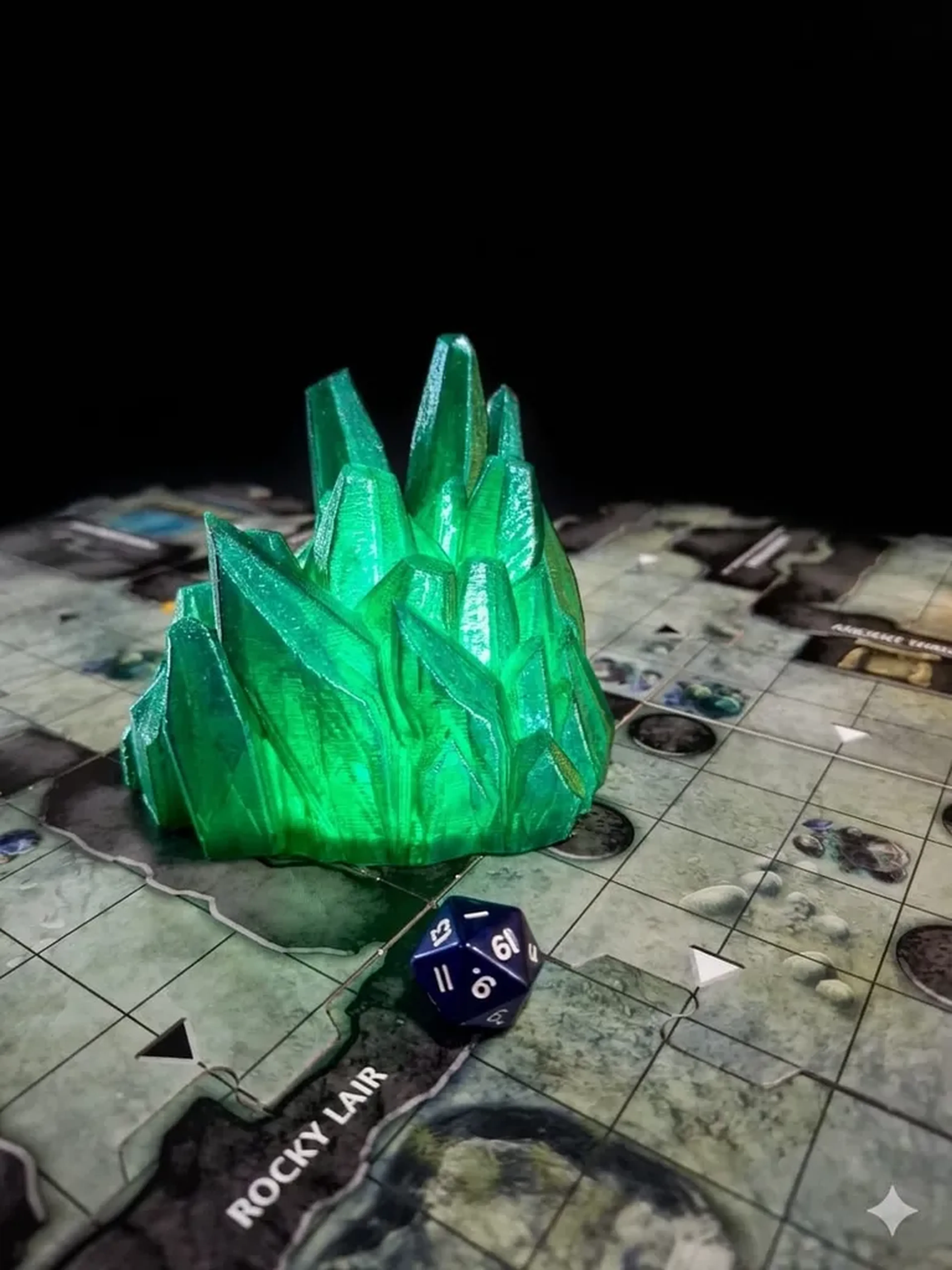 Luminária cristal verde translúcido com LED imagem