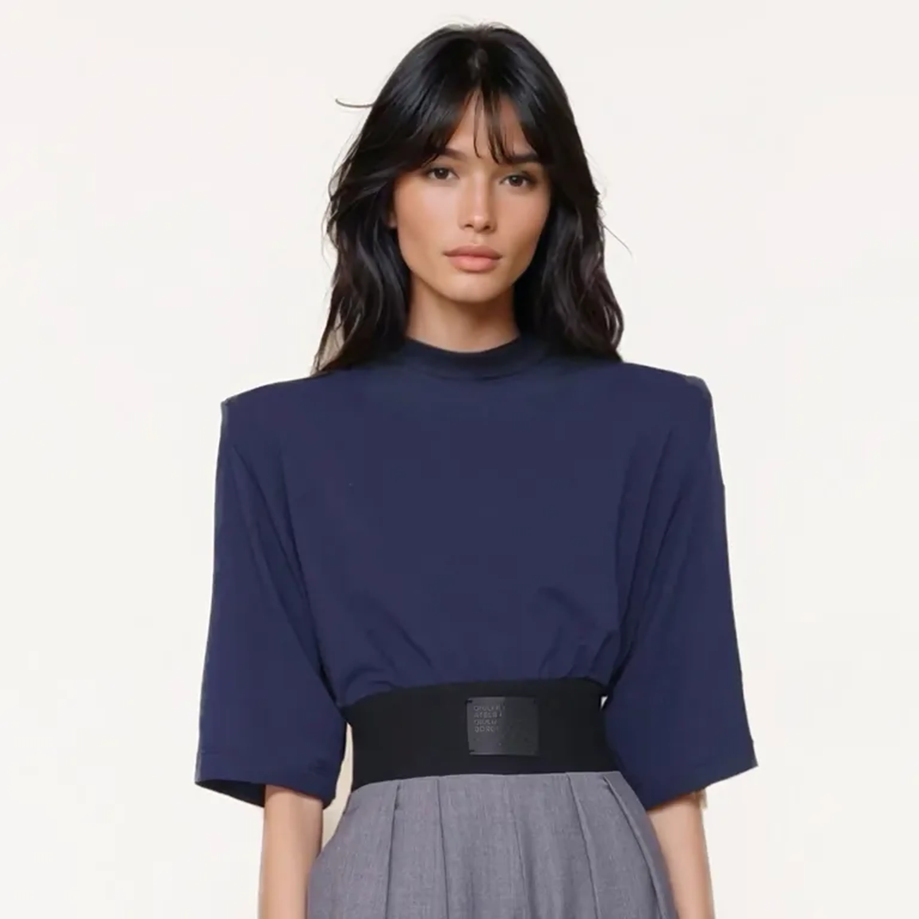 Camiseta Brucks Azul Navy + Gola Preta imagem