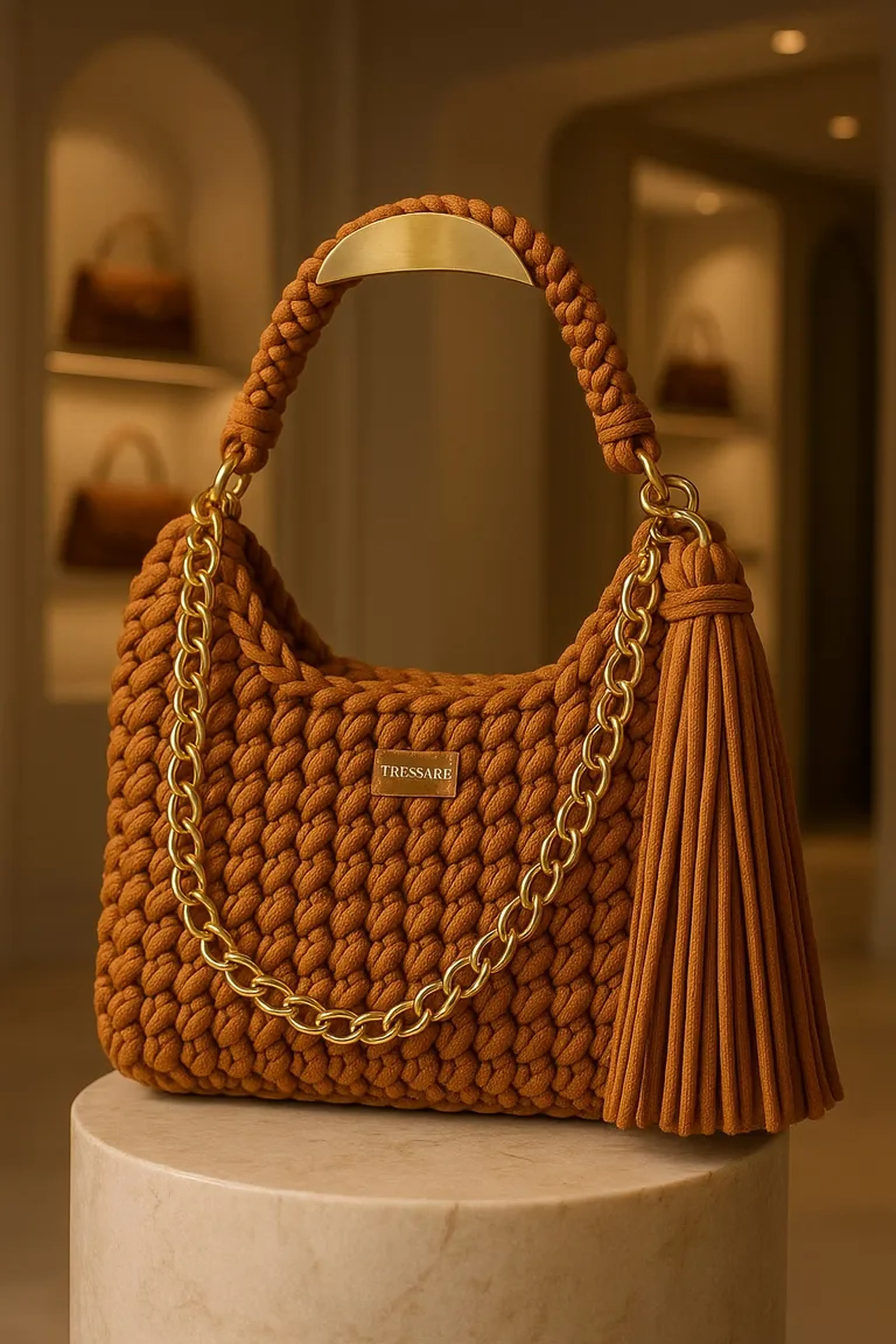 BOLSA ISLA - MARROM DOURADO - TRESSARE COLLECTION imagem