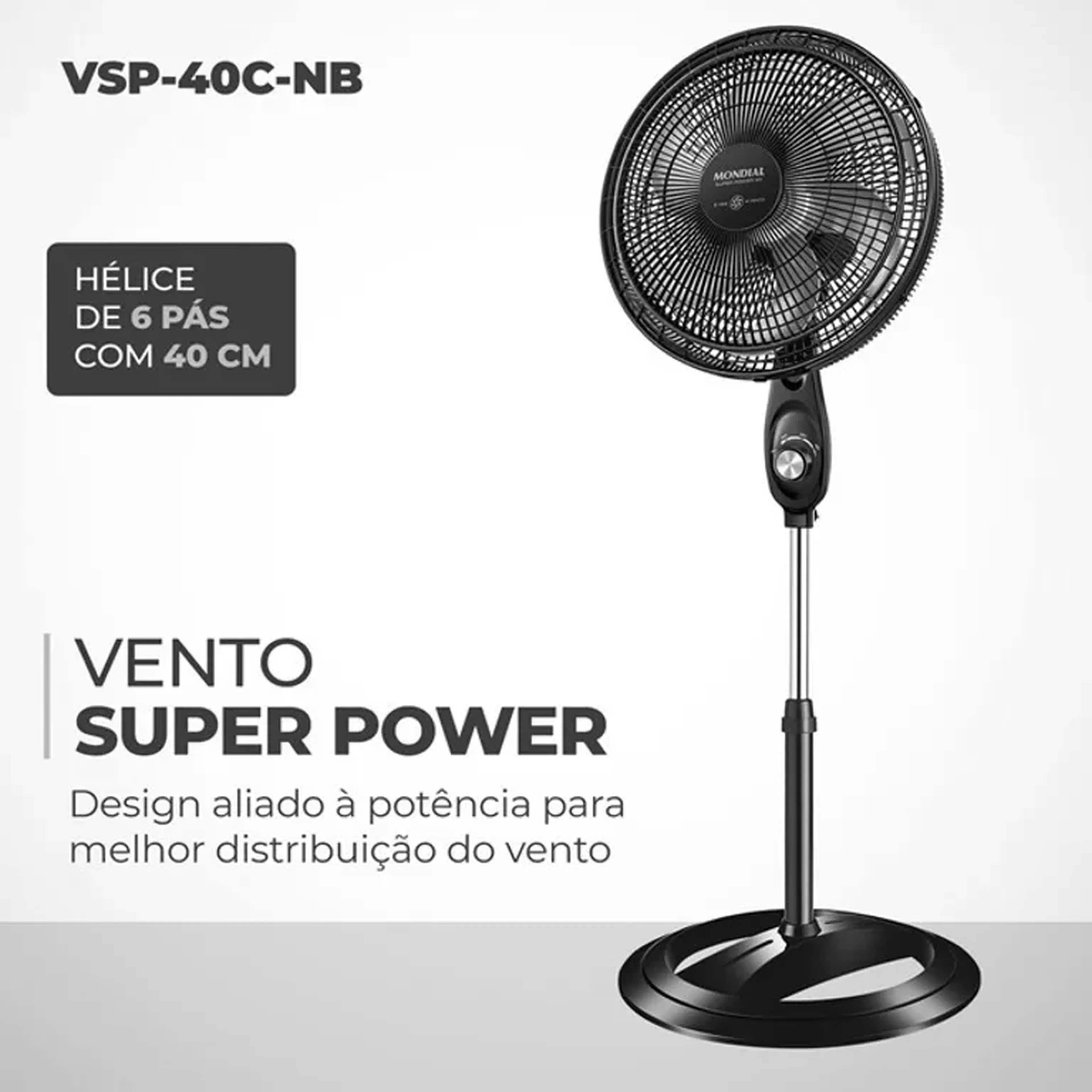 Ventilador Mondial colunas 40CM VSP-40C-NB 6 Pás imagem