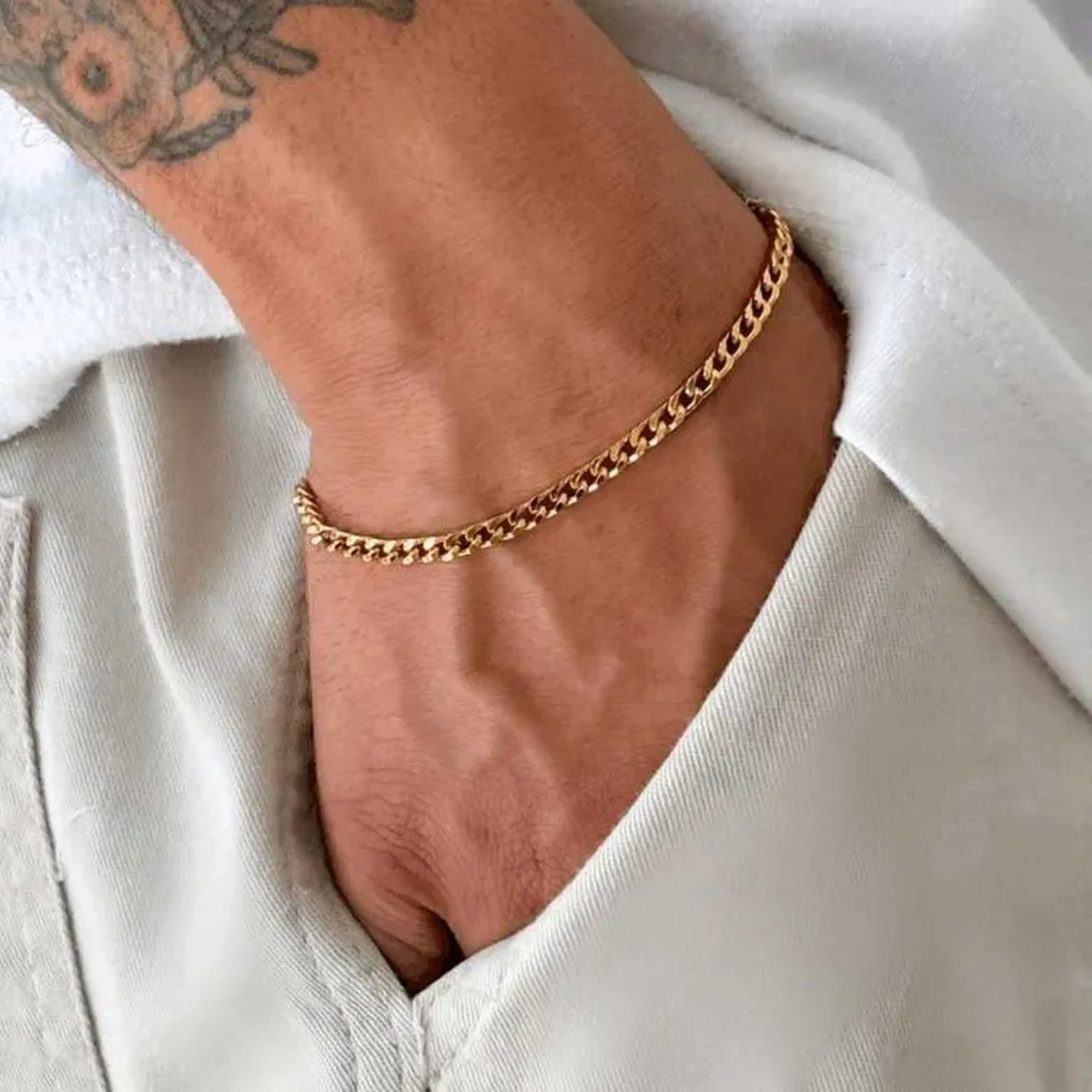 Pulseira Semi Joia Elo Grumet Fino imagem