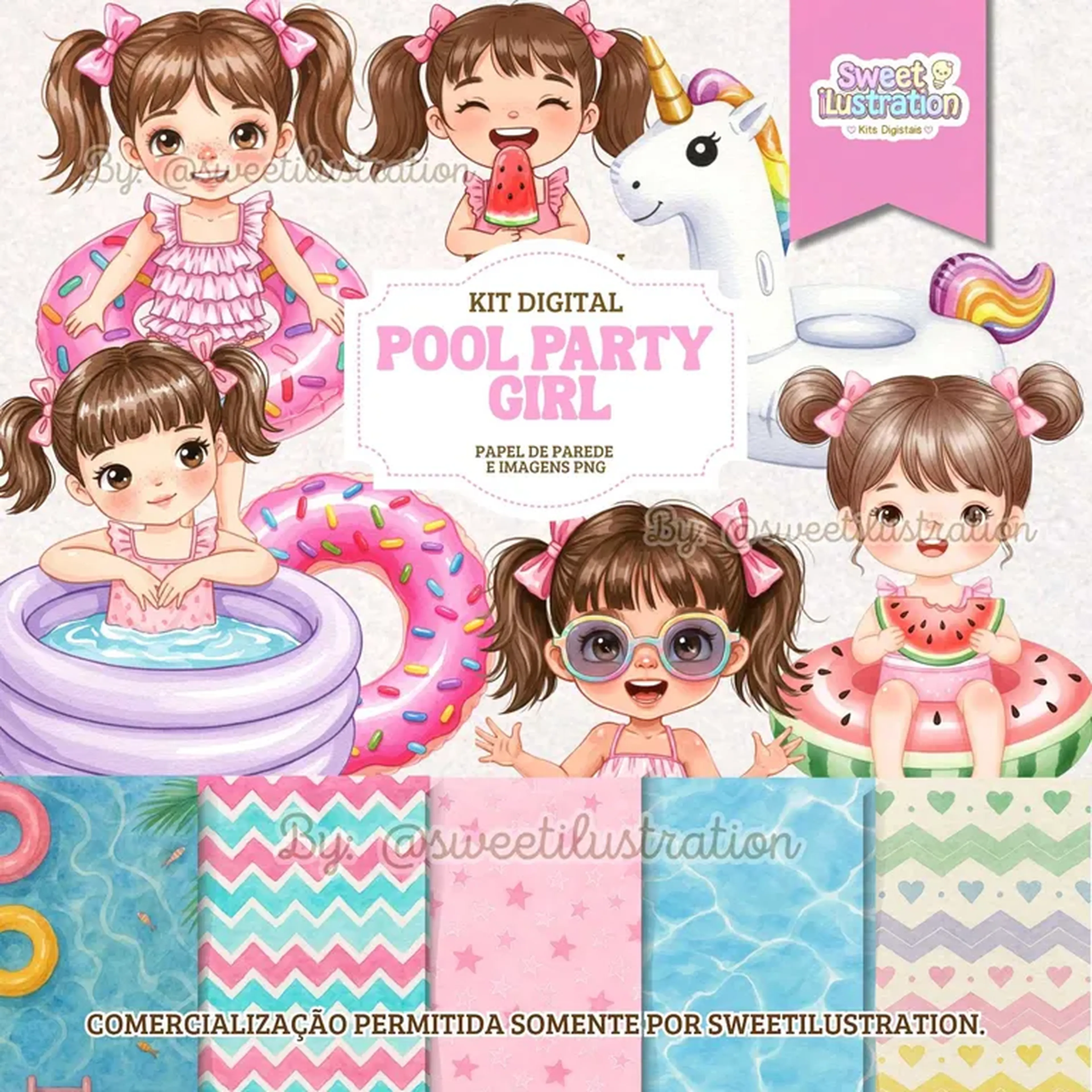 Kit Digital Pool Party Girl imagem