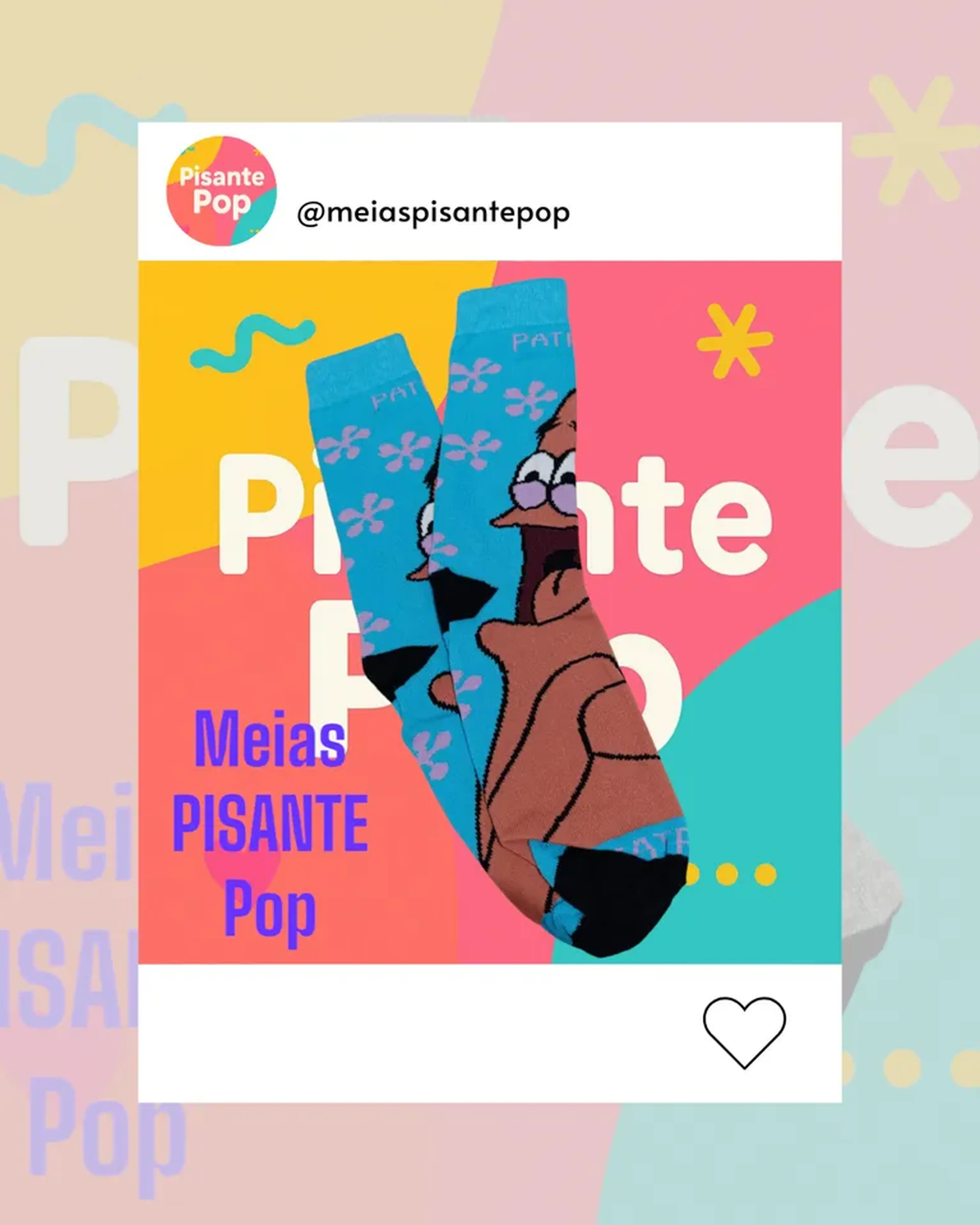 Meias divertidas Patrick Boa esponja imagem