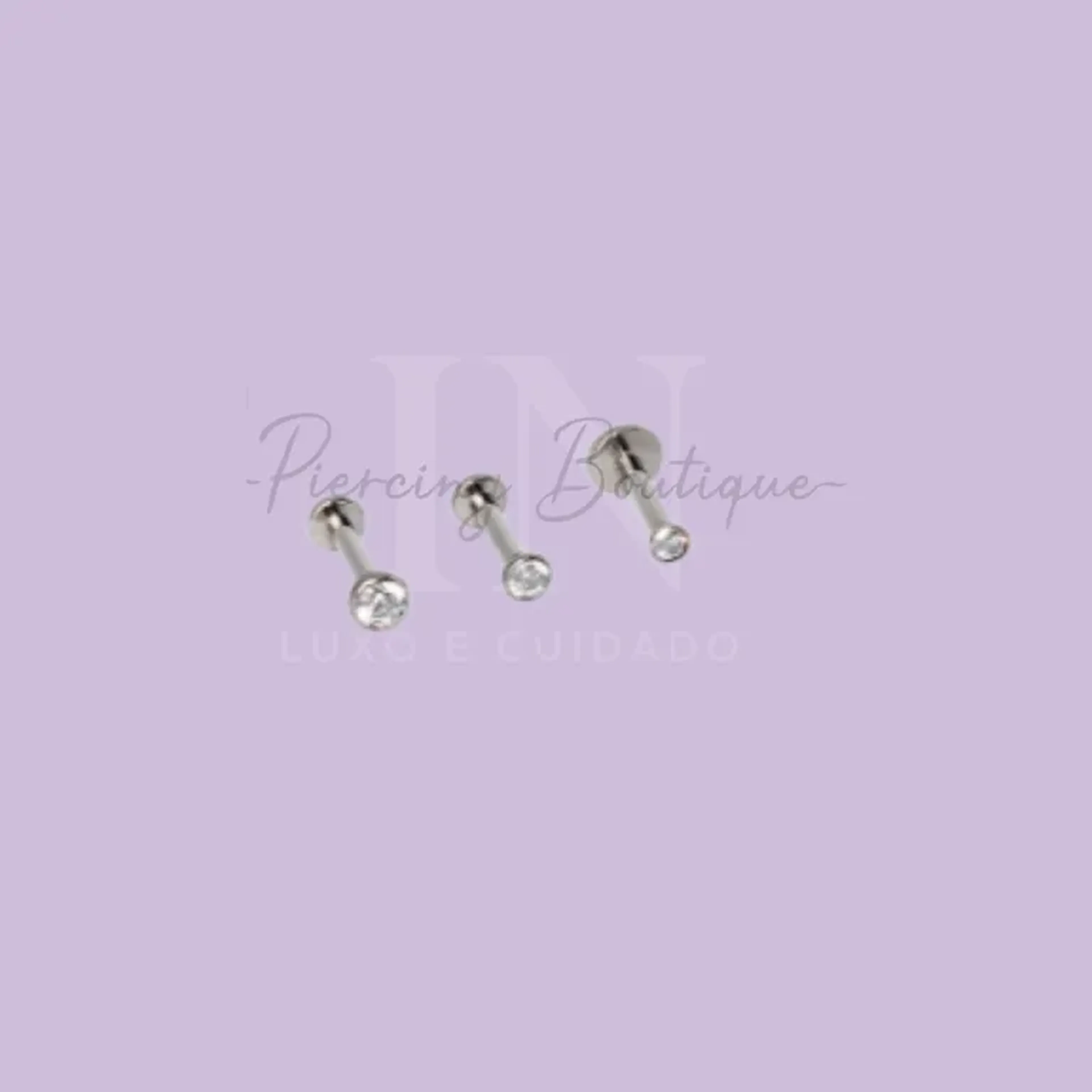 Australiano Labret Plug Prata 8mm x 2mm em Aço imagem