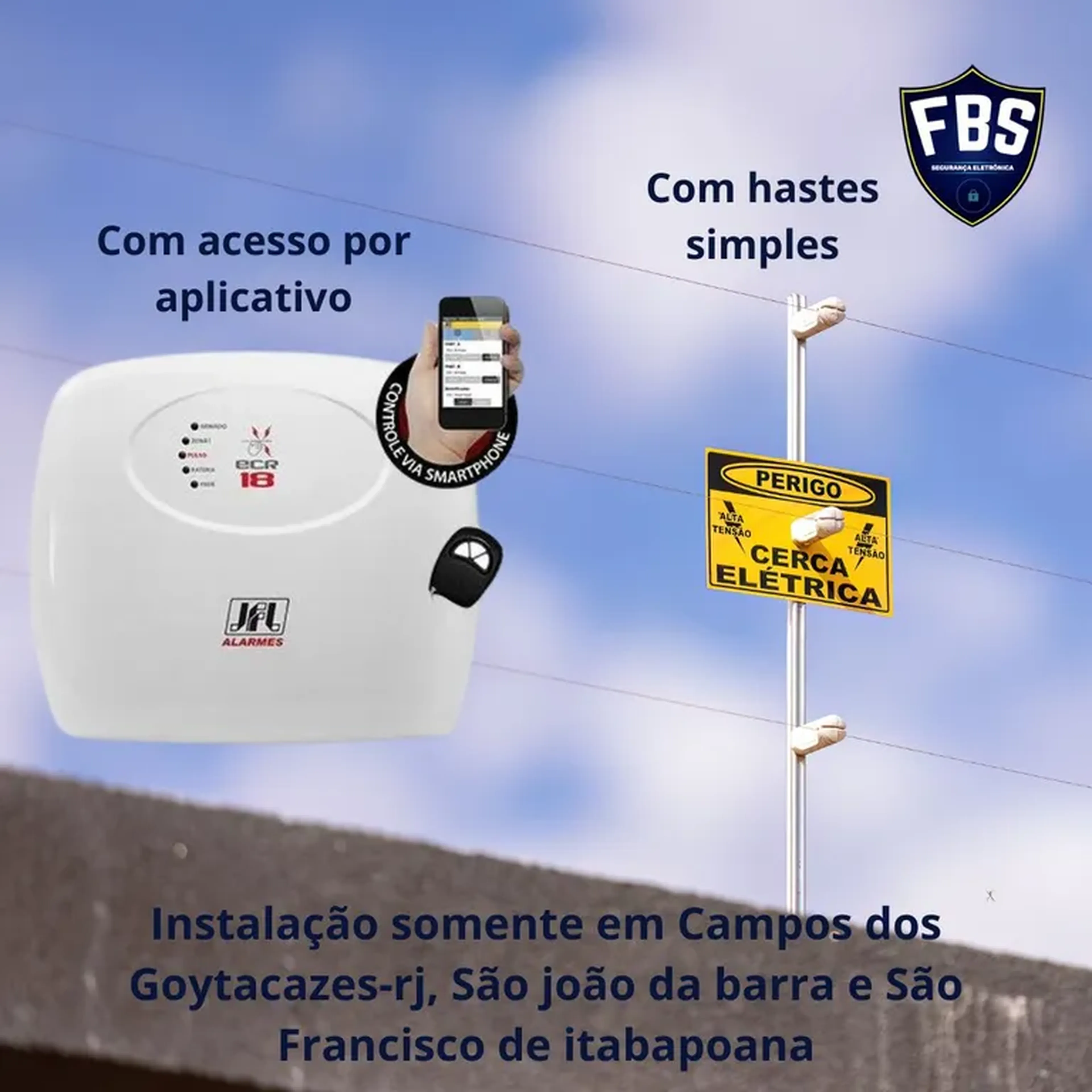 Kit cerca elétrica jfl simples até 90 metros imagem