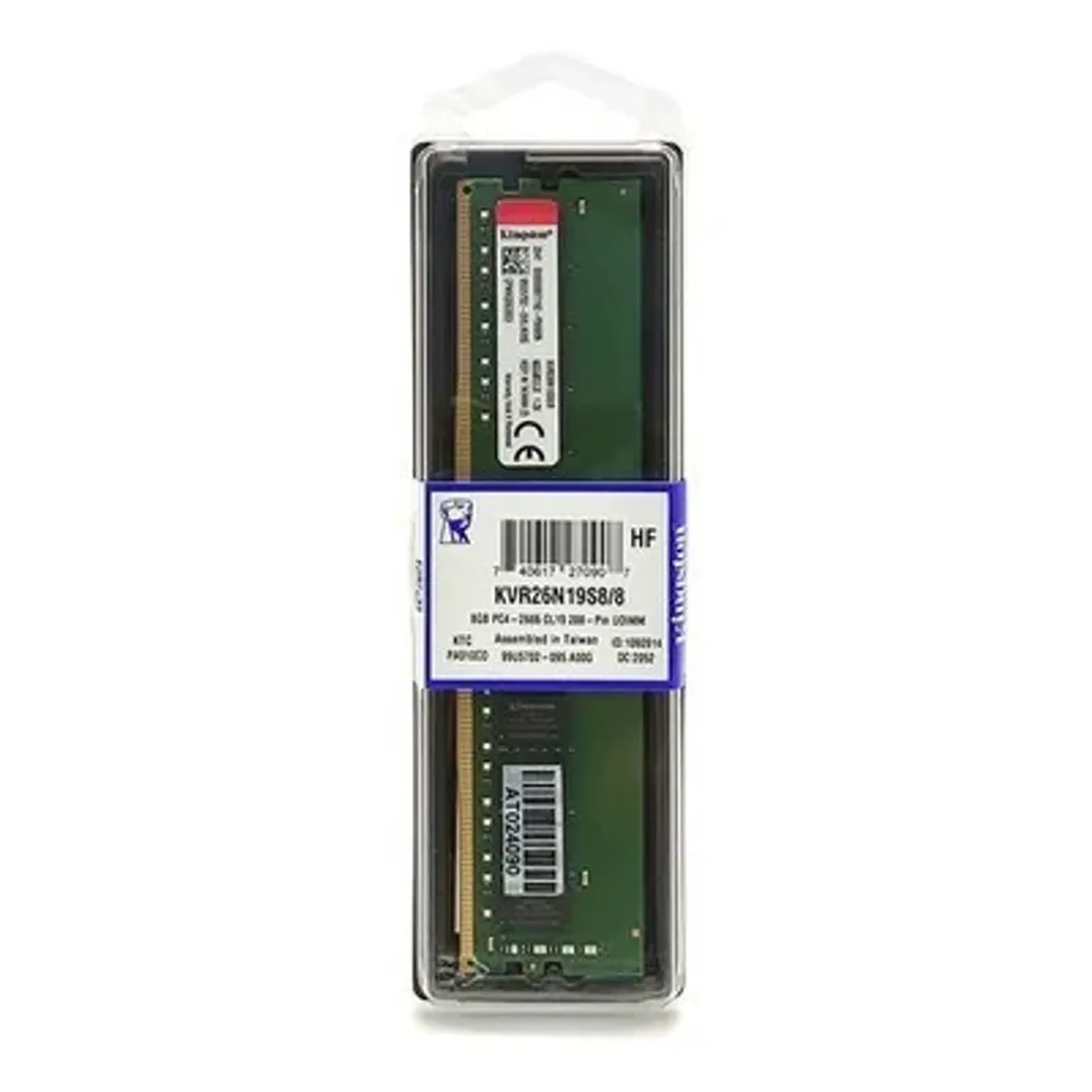 MEMORIA RAM UDIMM DDR4 2666MHZ 8GB KINGSTON KVR26N19S8 imagem