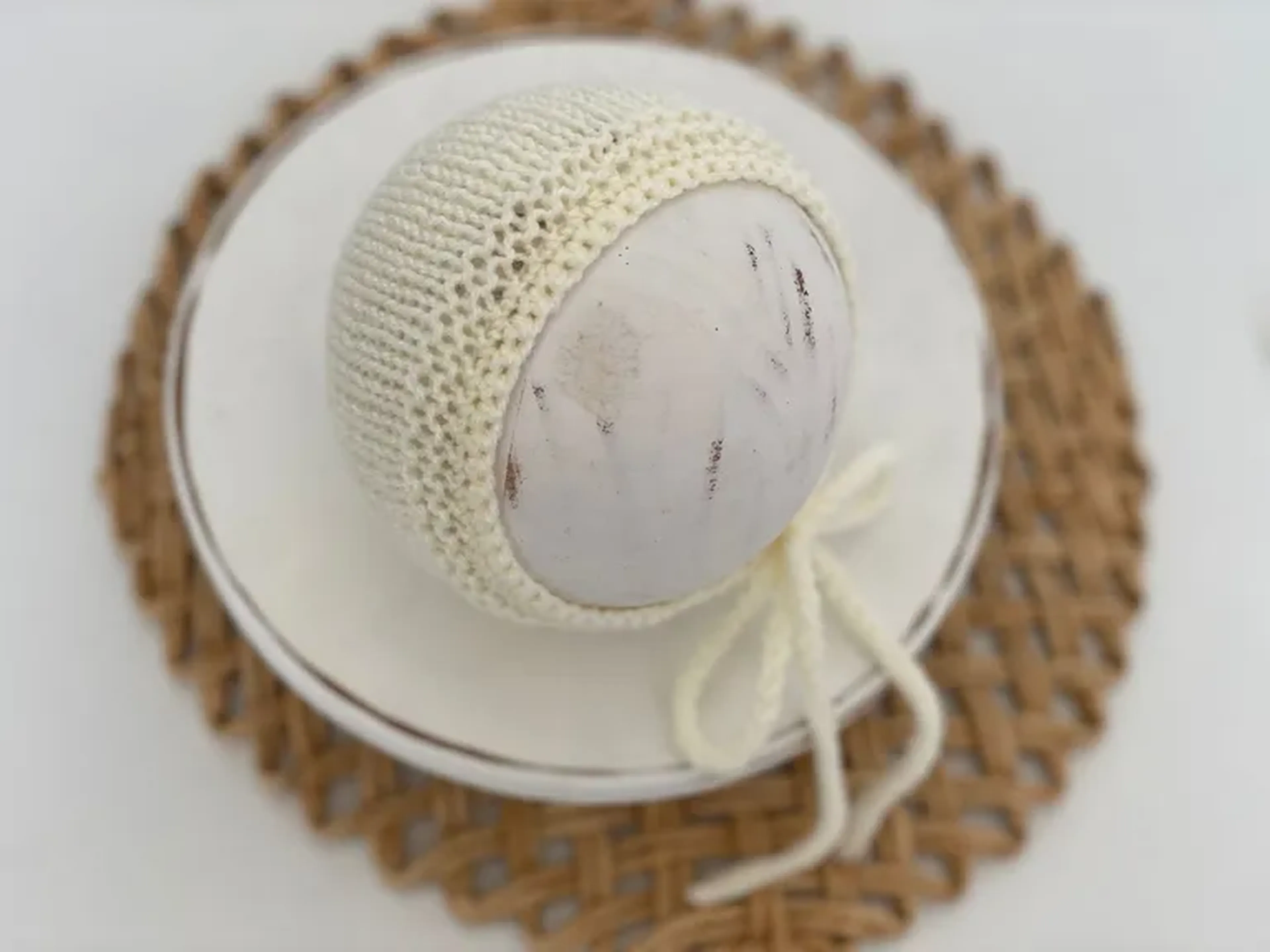 Touca Newborn Creme imagem