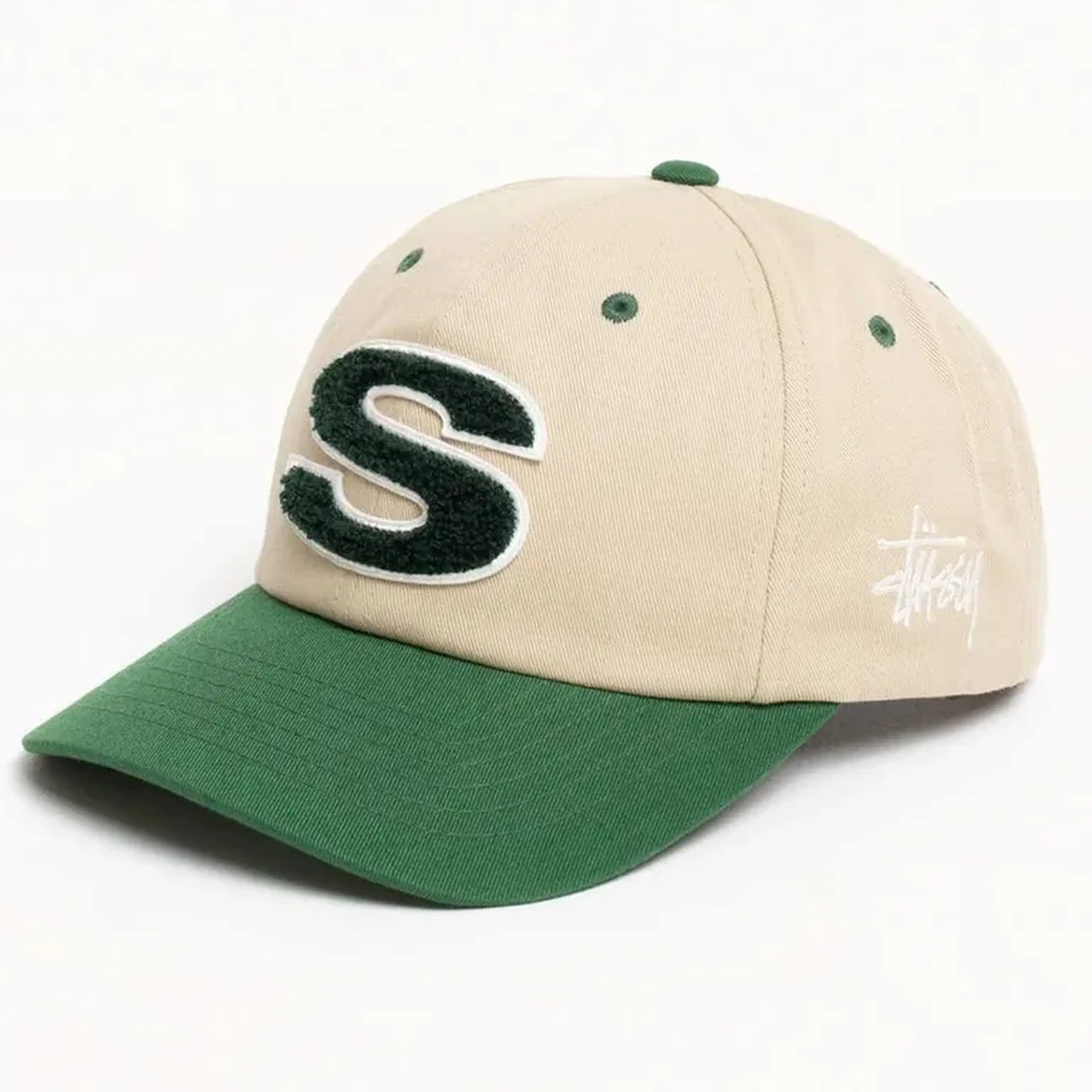 Boné Stussy S Logo Verde imagem