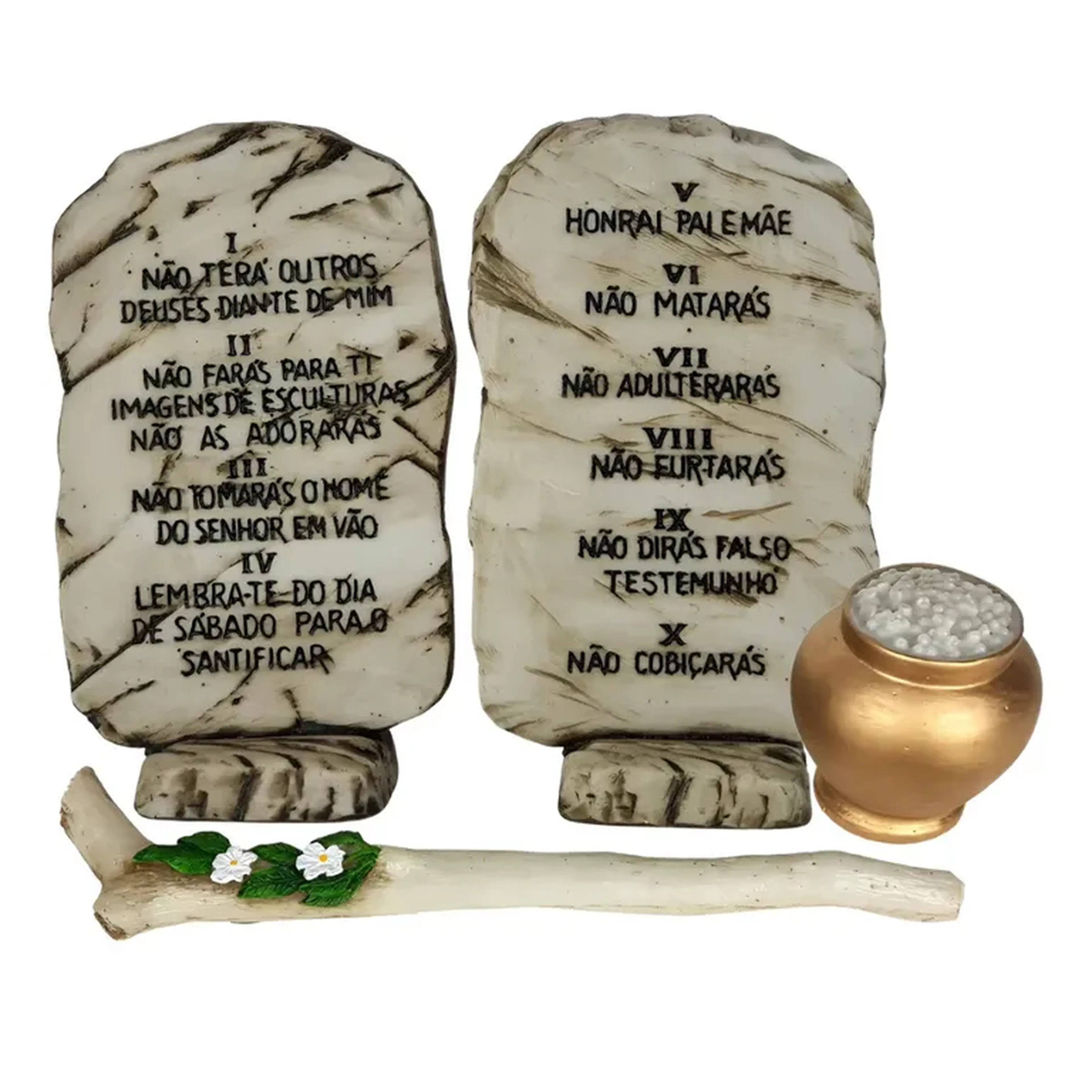 kit: Os 10 Mandamentos Tabua, Jarro, Cajado imagem