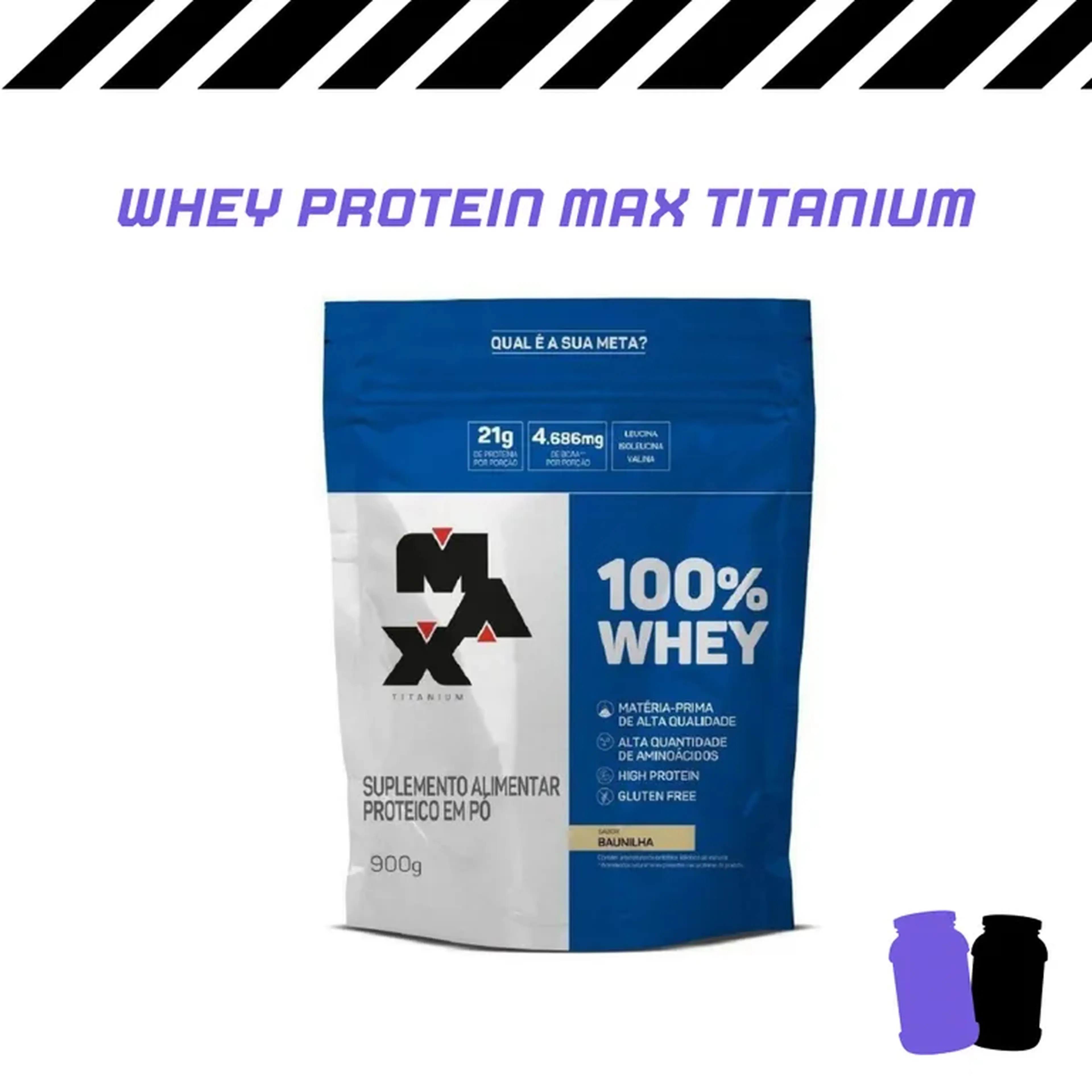 Refil 100% Whey Max Titanium 900g imagem