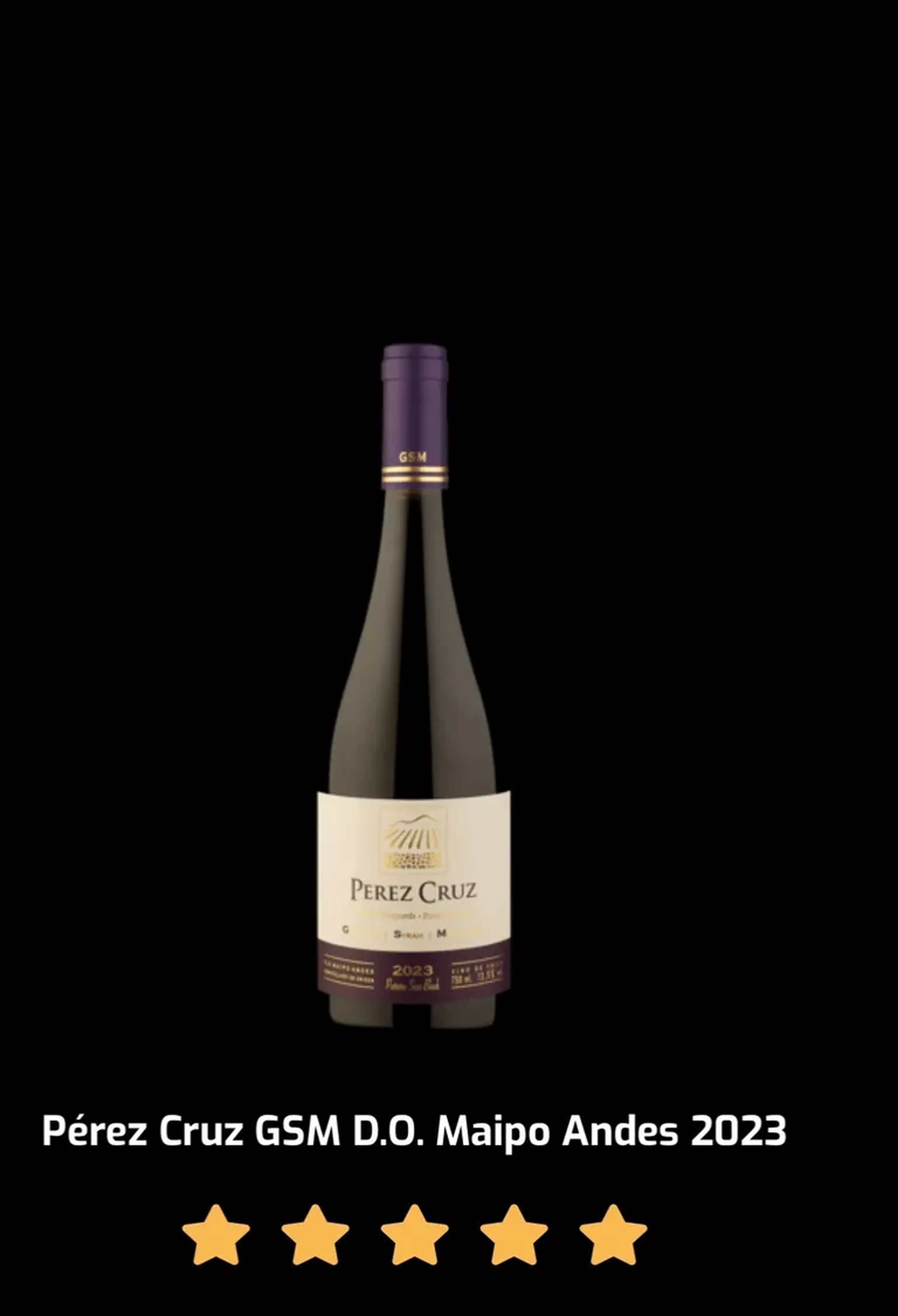 Pérez Cruz GSM D.O. Maipo Andes 2023 Chile Tinto Seco 750ml imagem