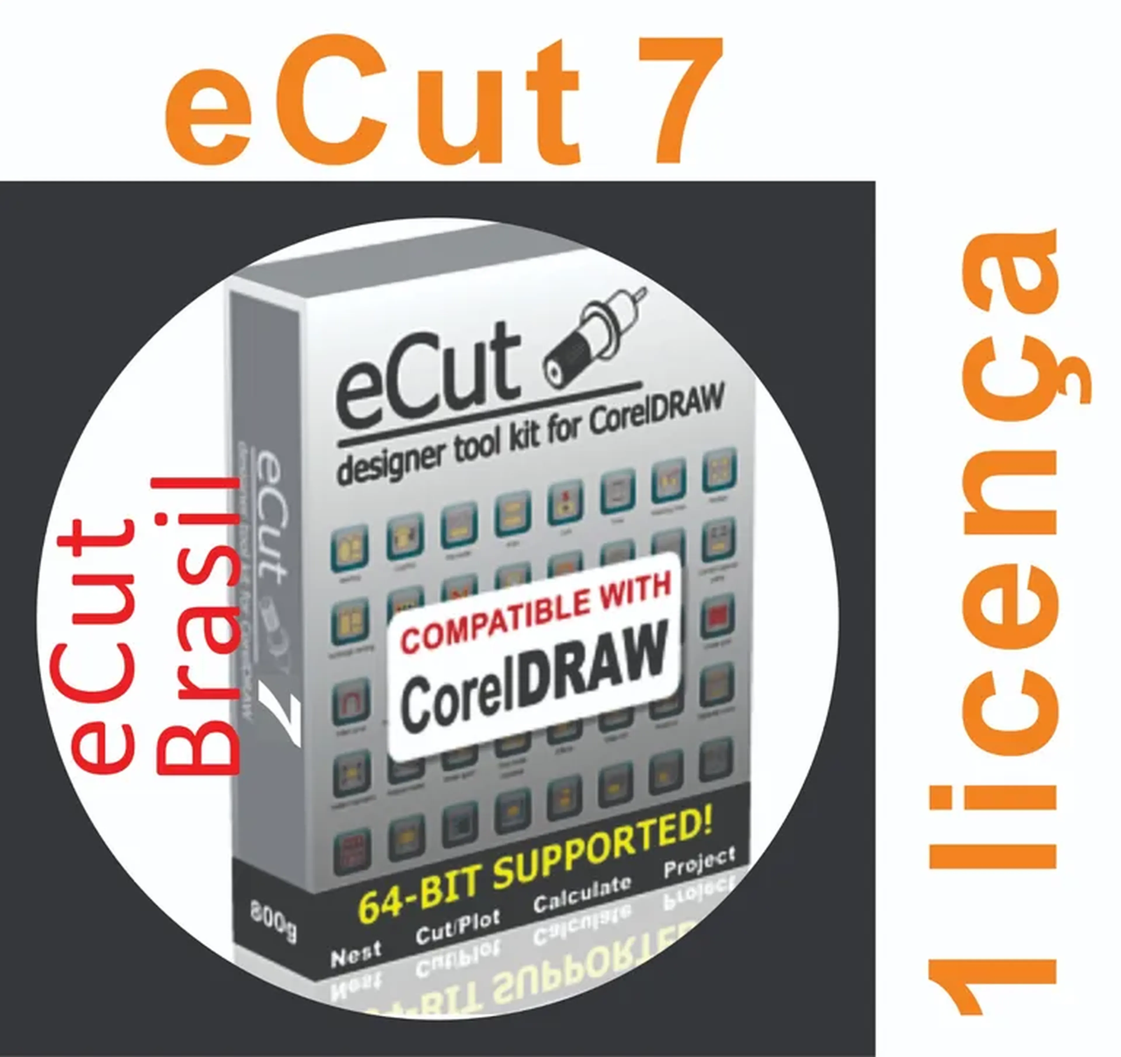 Ecut 7 CorelDraw - 1 licença imagem