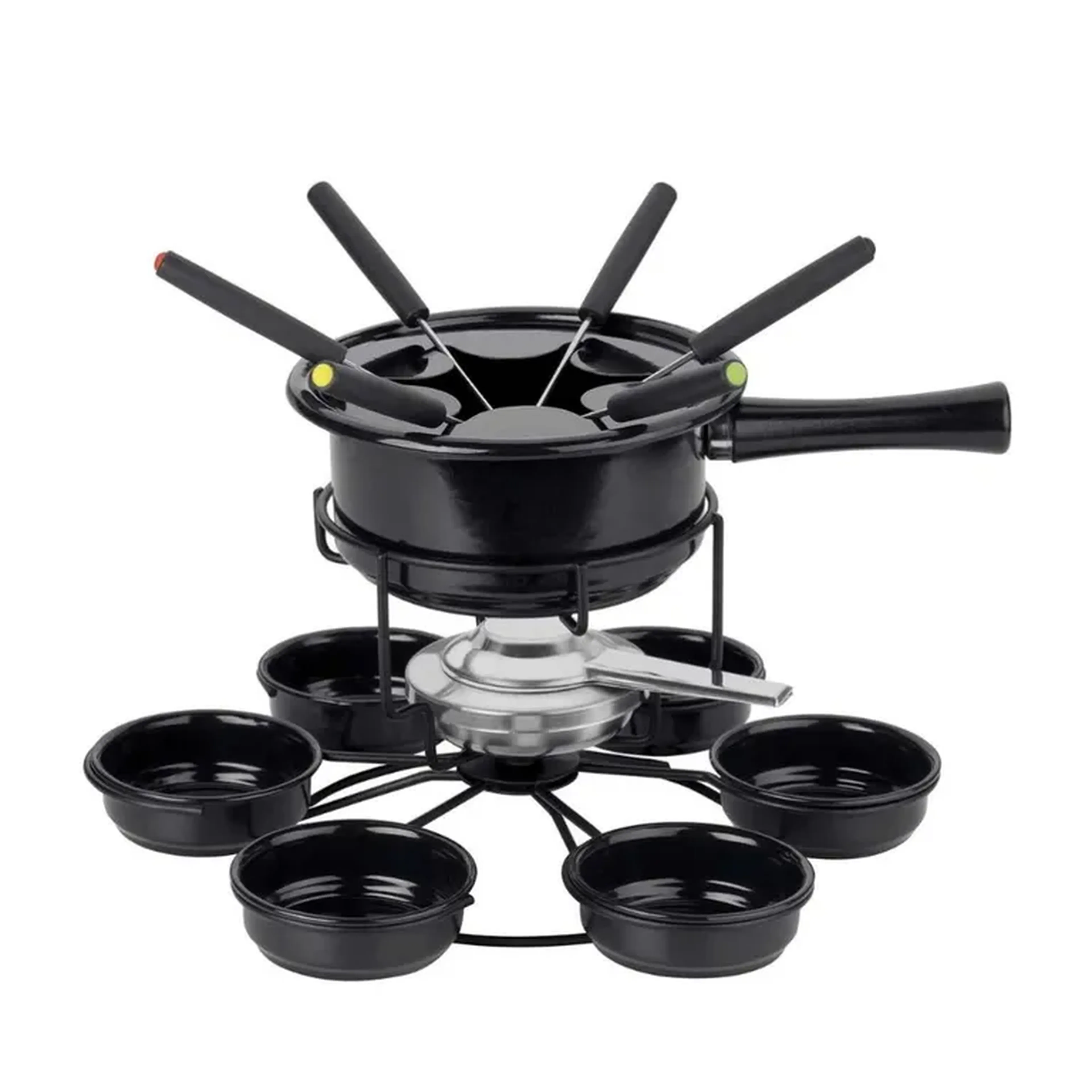 Jogo de Panelas Forma Fondue Preto Aço 16 Peças imagem