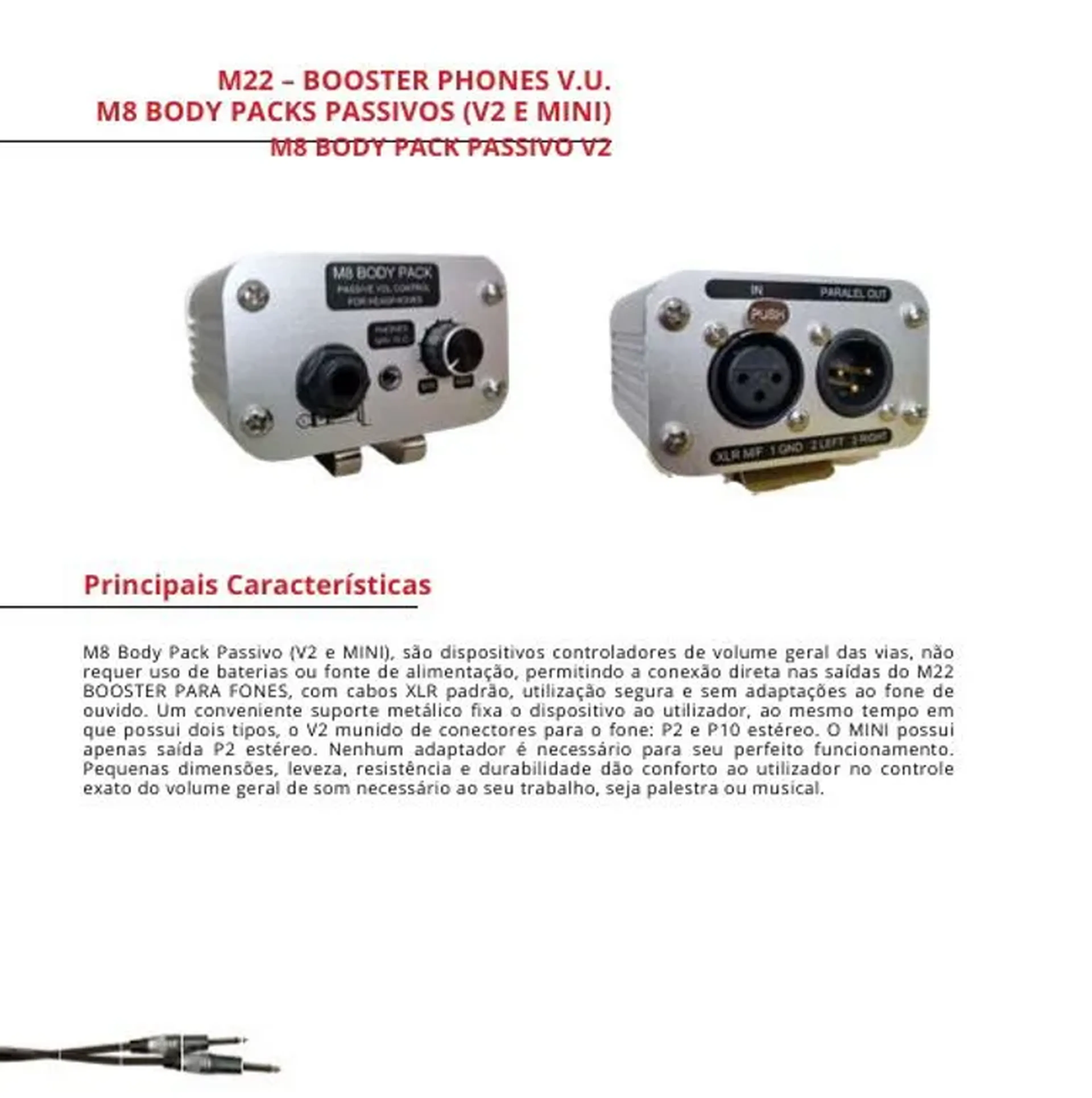 M8 BODY PACK V2 - PASSIVO LINK imagem