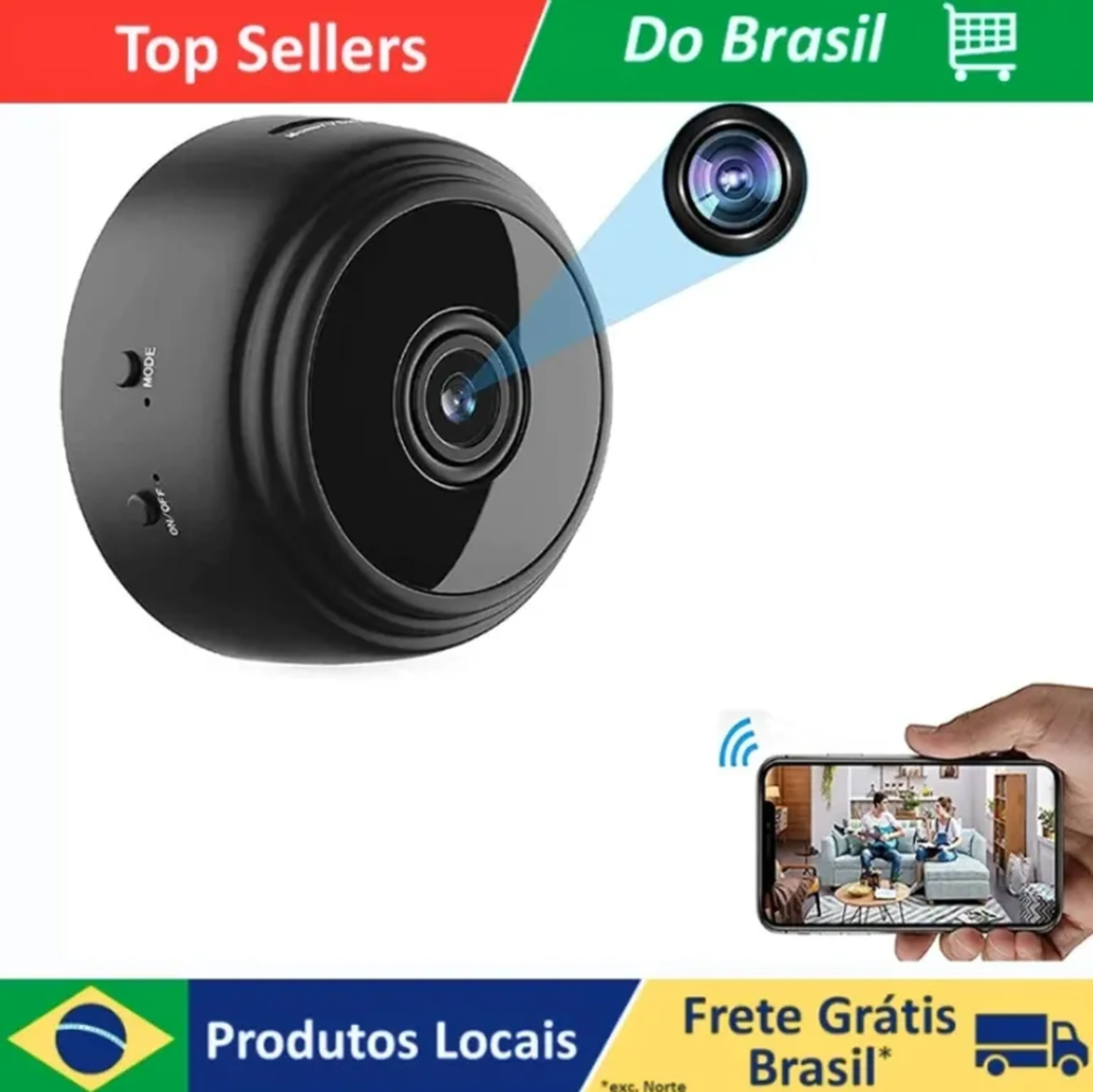 MINI CAMERA ESPIÃ A9 SEM FIO VIA WIFI imagem