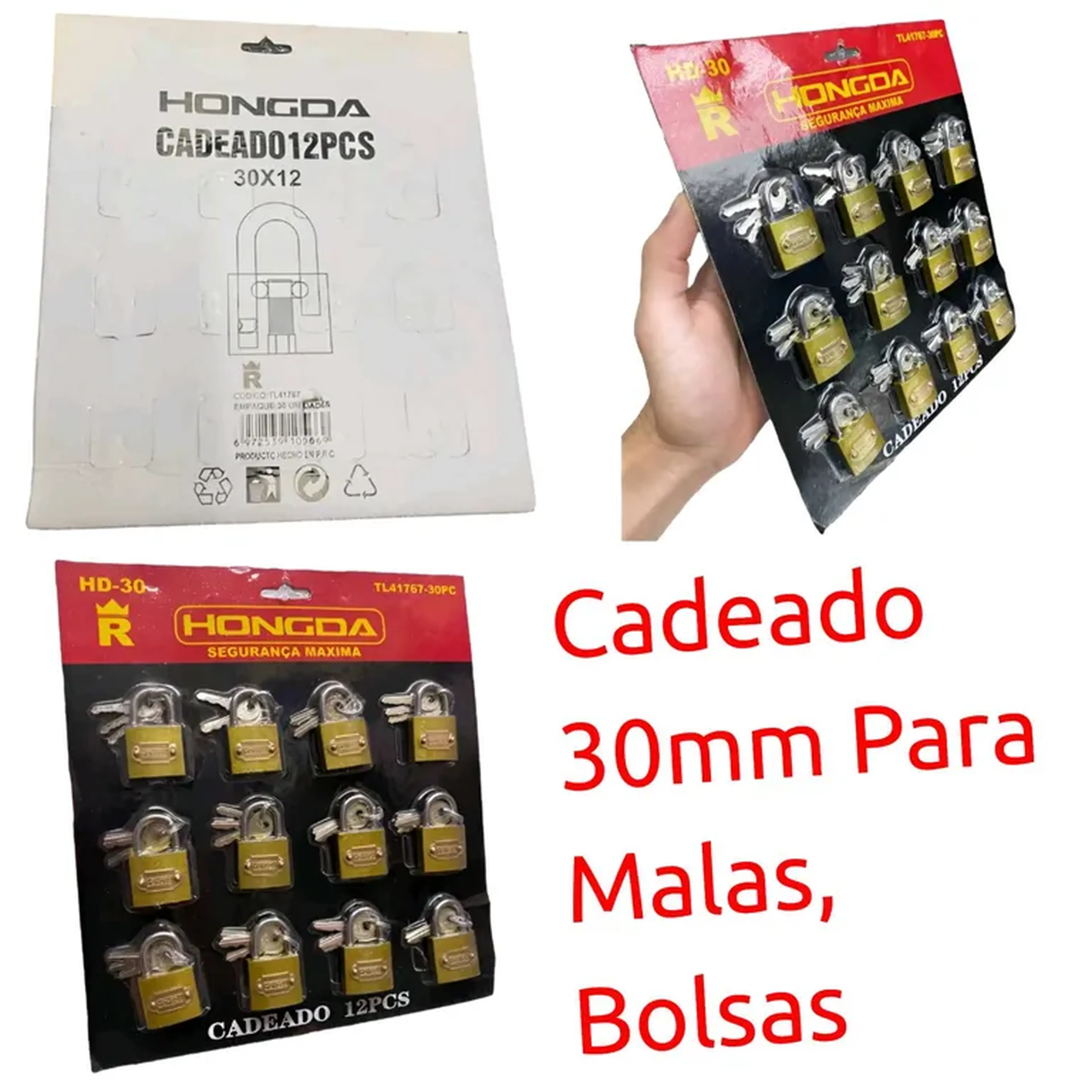 Cadeado 30mm Para Malas Bolsas imagem