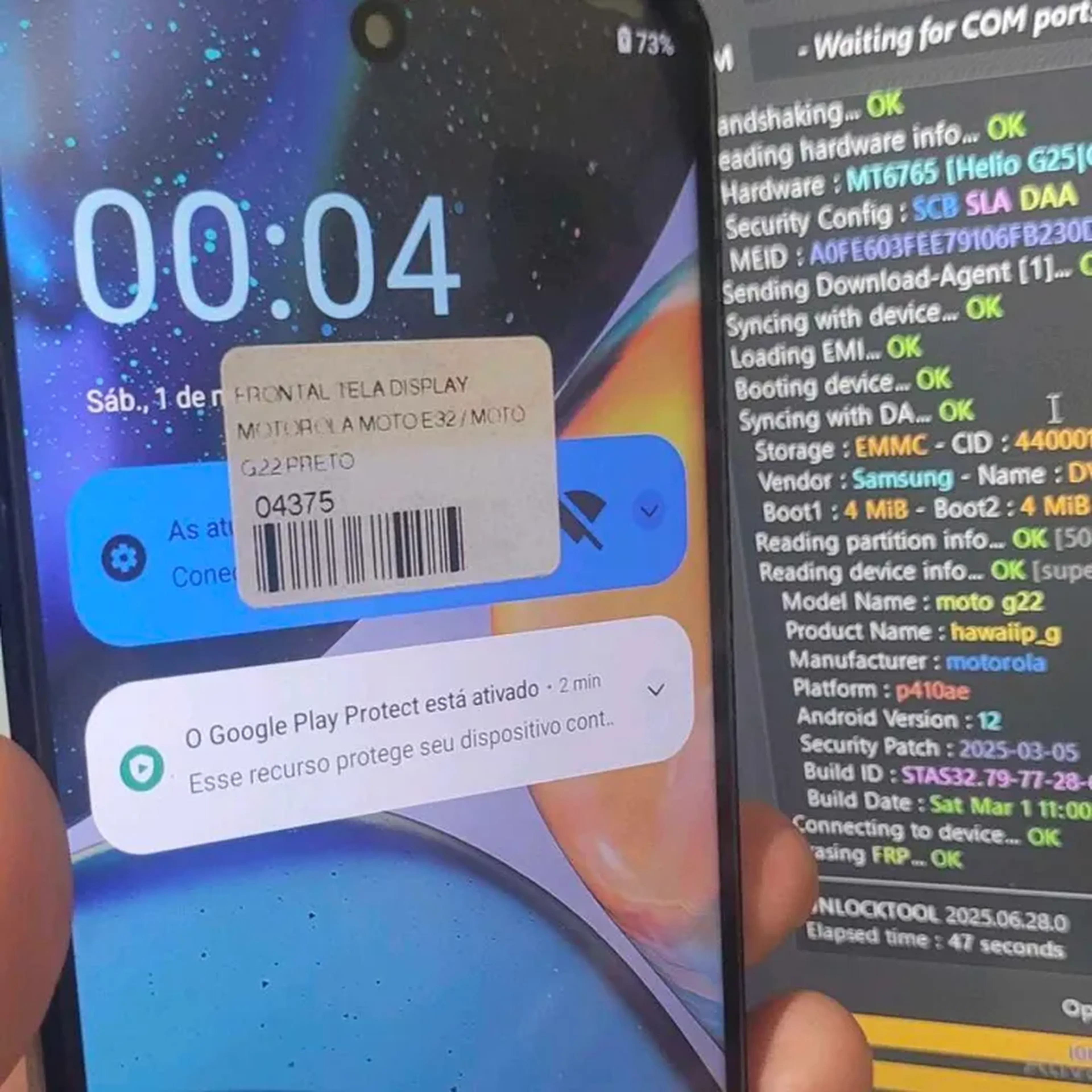 FRP Conta Google Moto G22 Remoto imagem