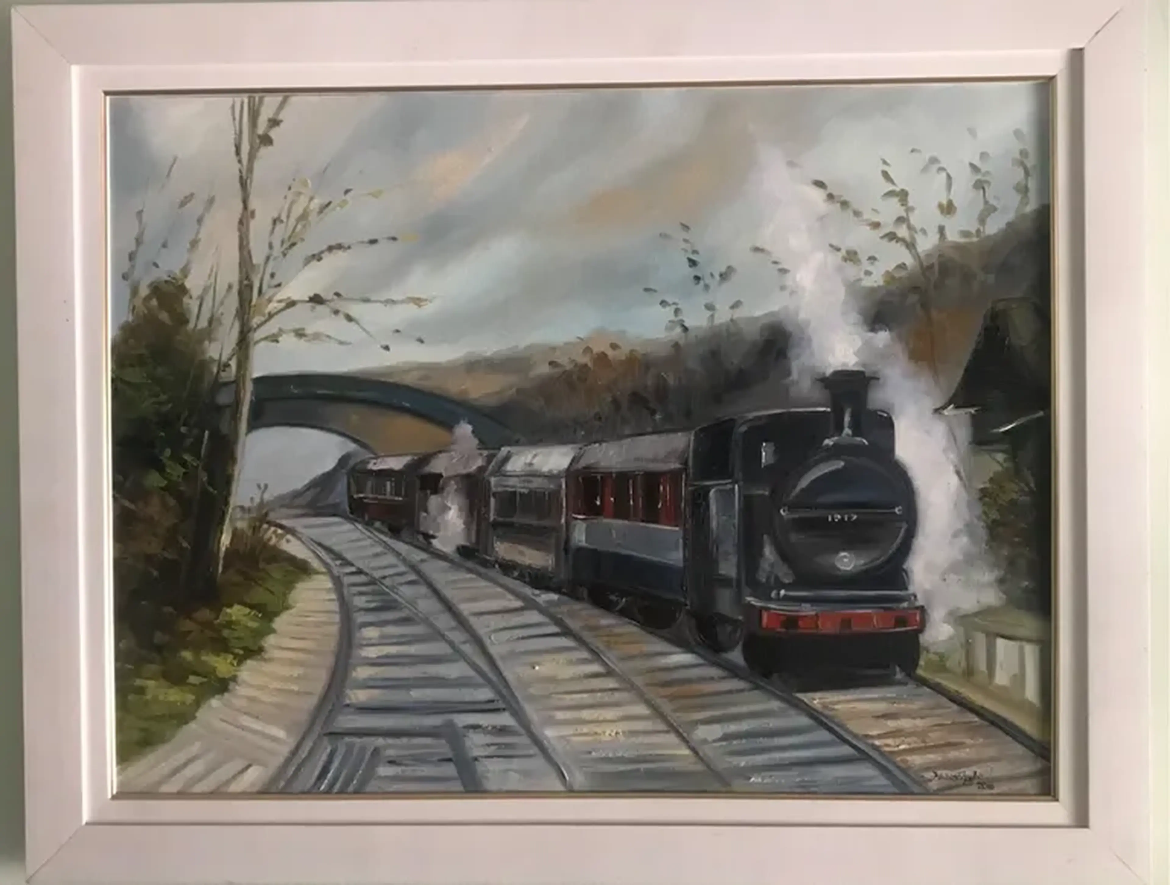 Tela tinta óleo 70x90 cm “Trem 1917” imagem