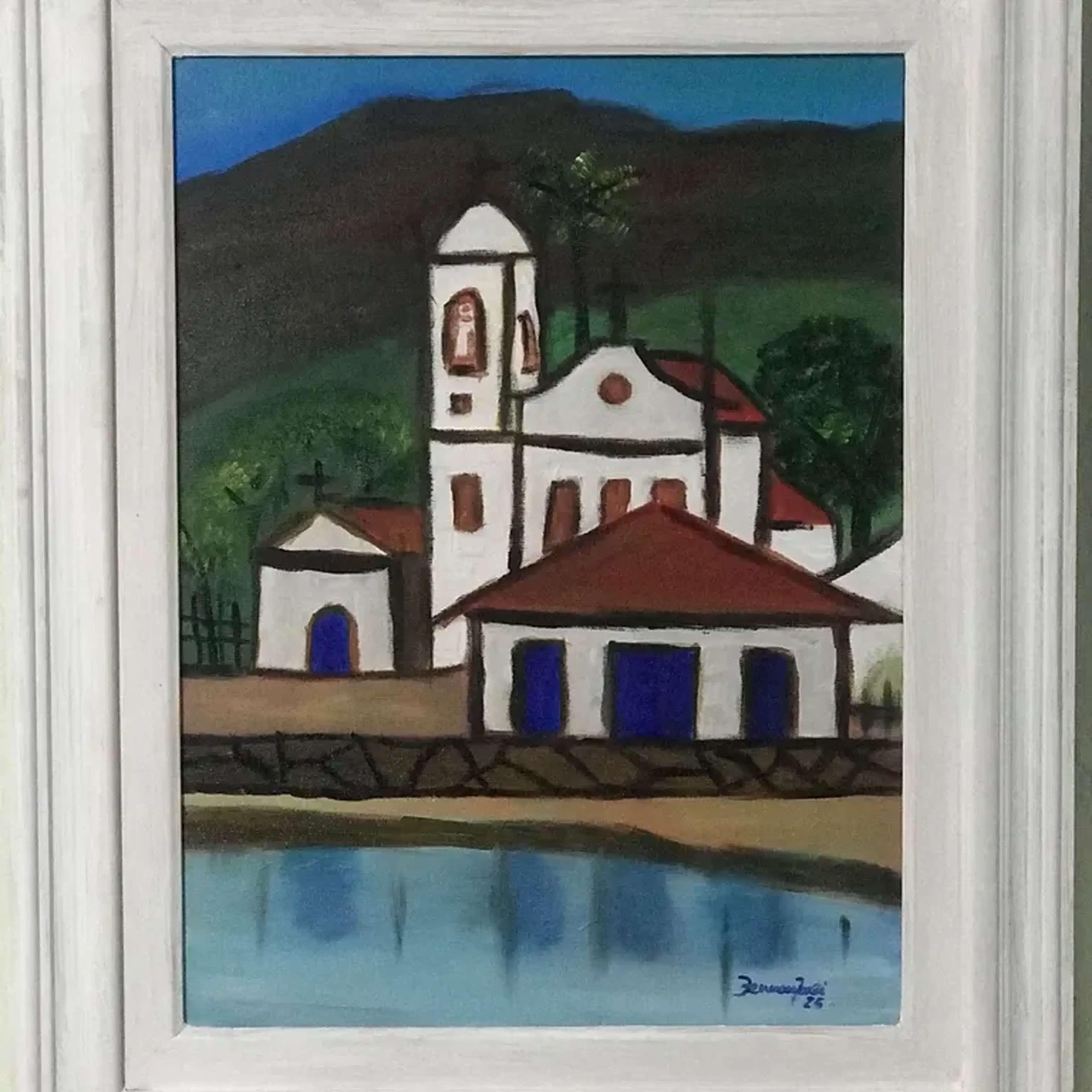 Tela óleo 30x40 c Moldura “Igreja Paraty” imagem