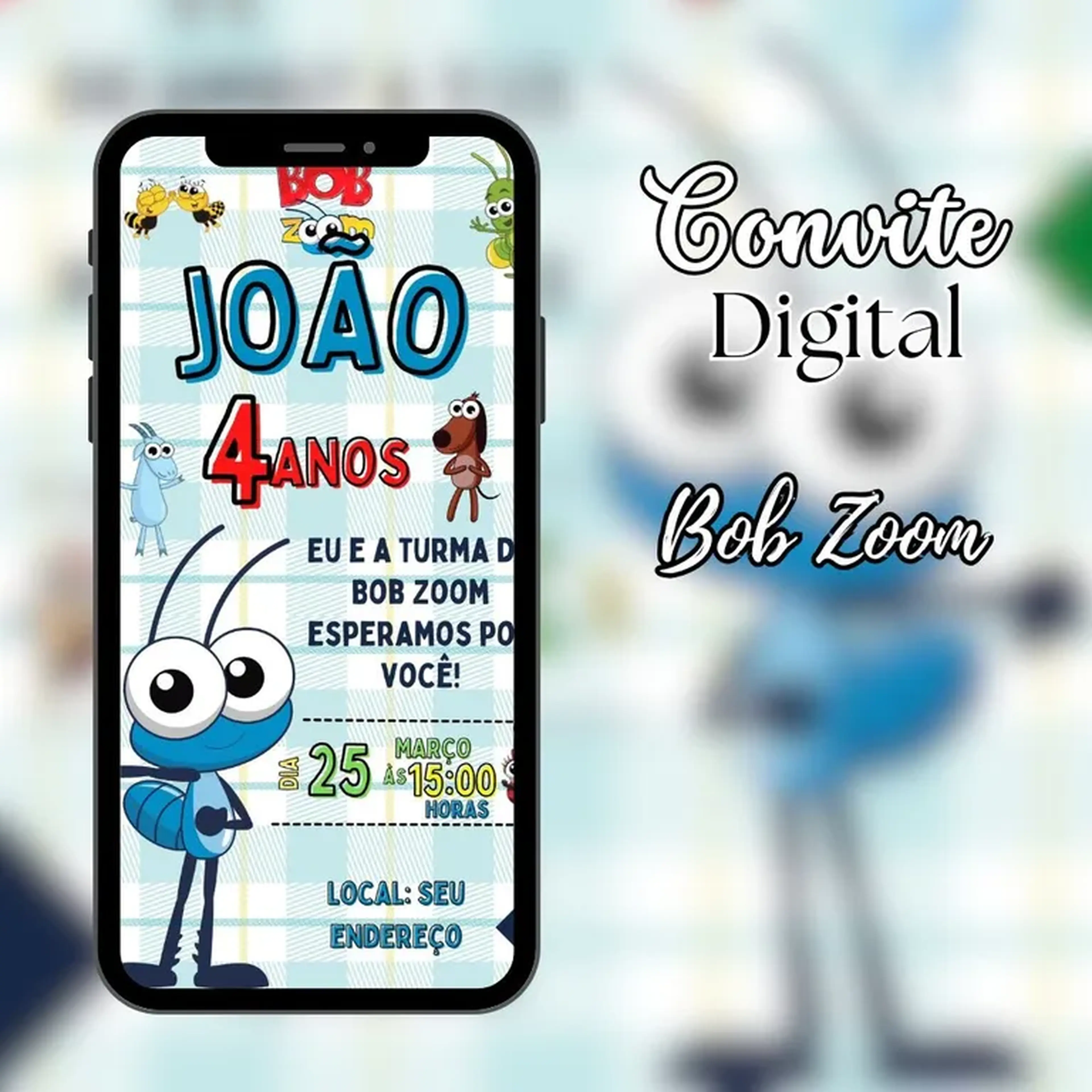 Convite Digital - Boob Zoo (Azul) imagem