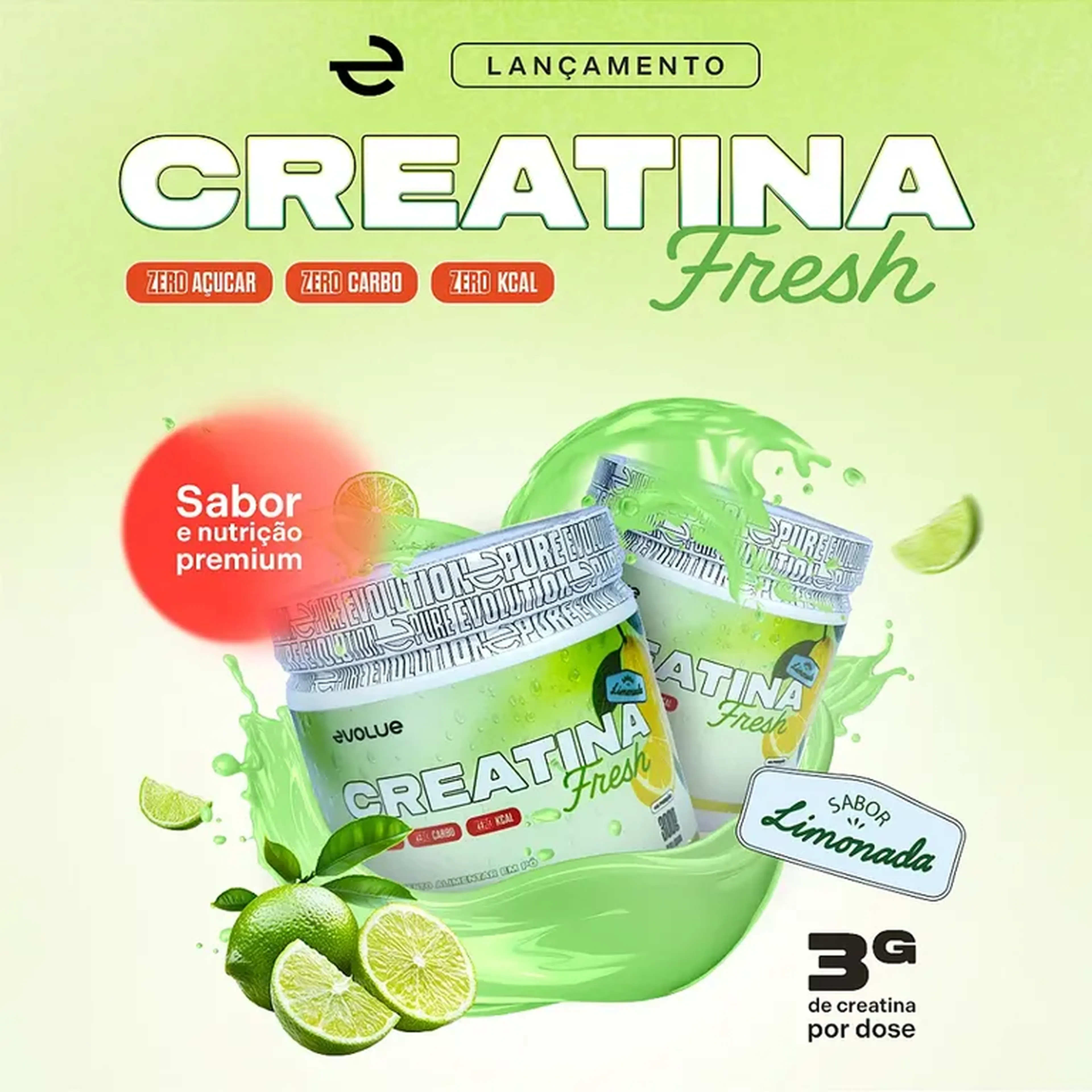 CREATINA FRESH 300G -EVOLUE imagem