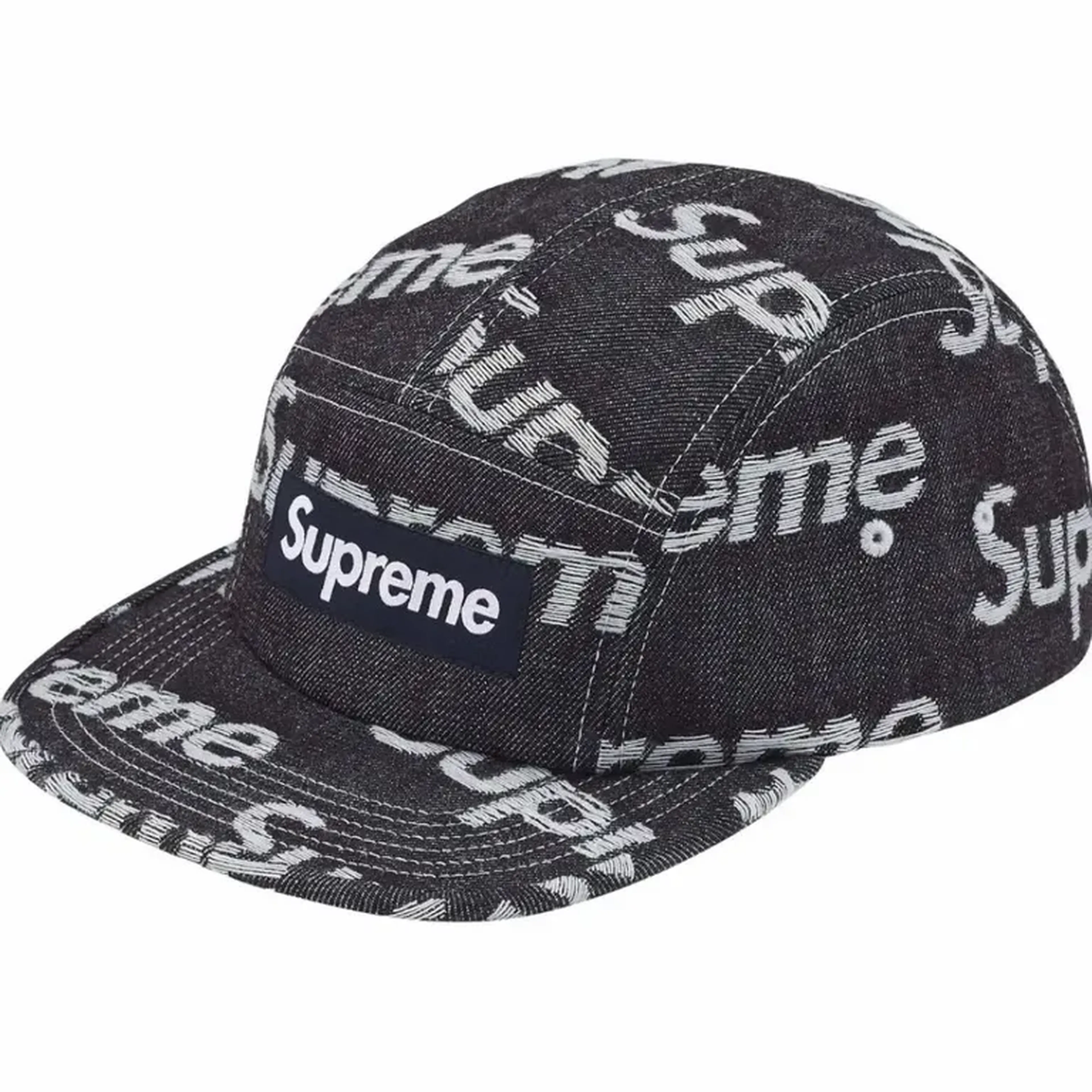 Boné Supreme Jacquard Logos Denim imagem