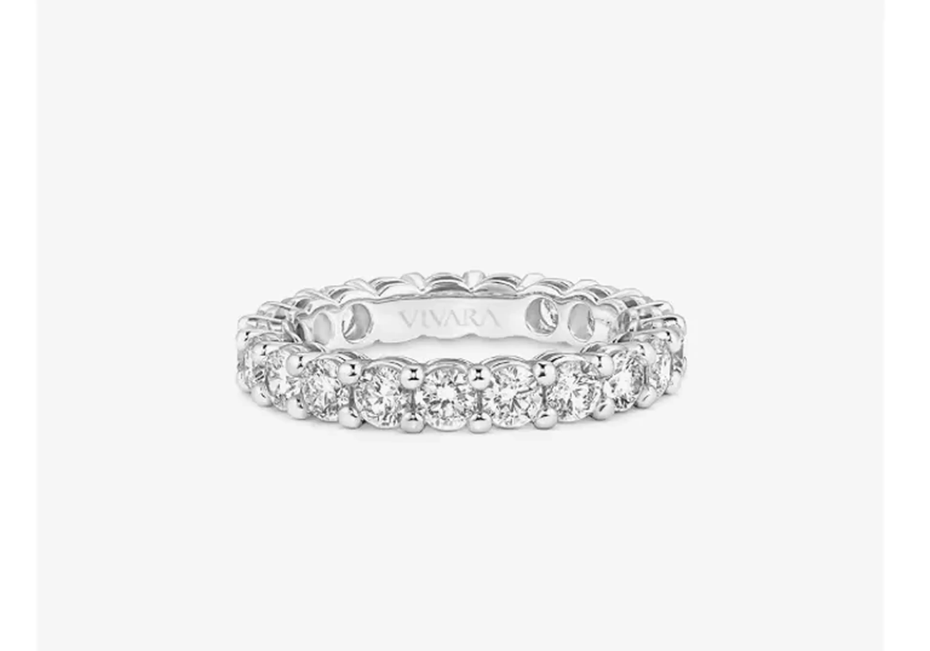 Aliança Inteira Eternity em Ouro Branco 18k com Diamantes, 3.5mm imagem