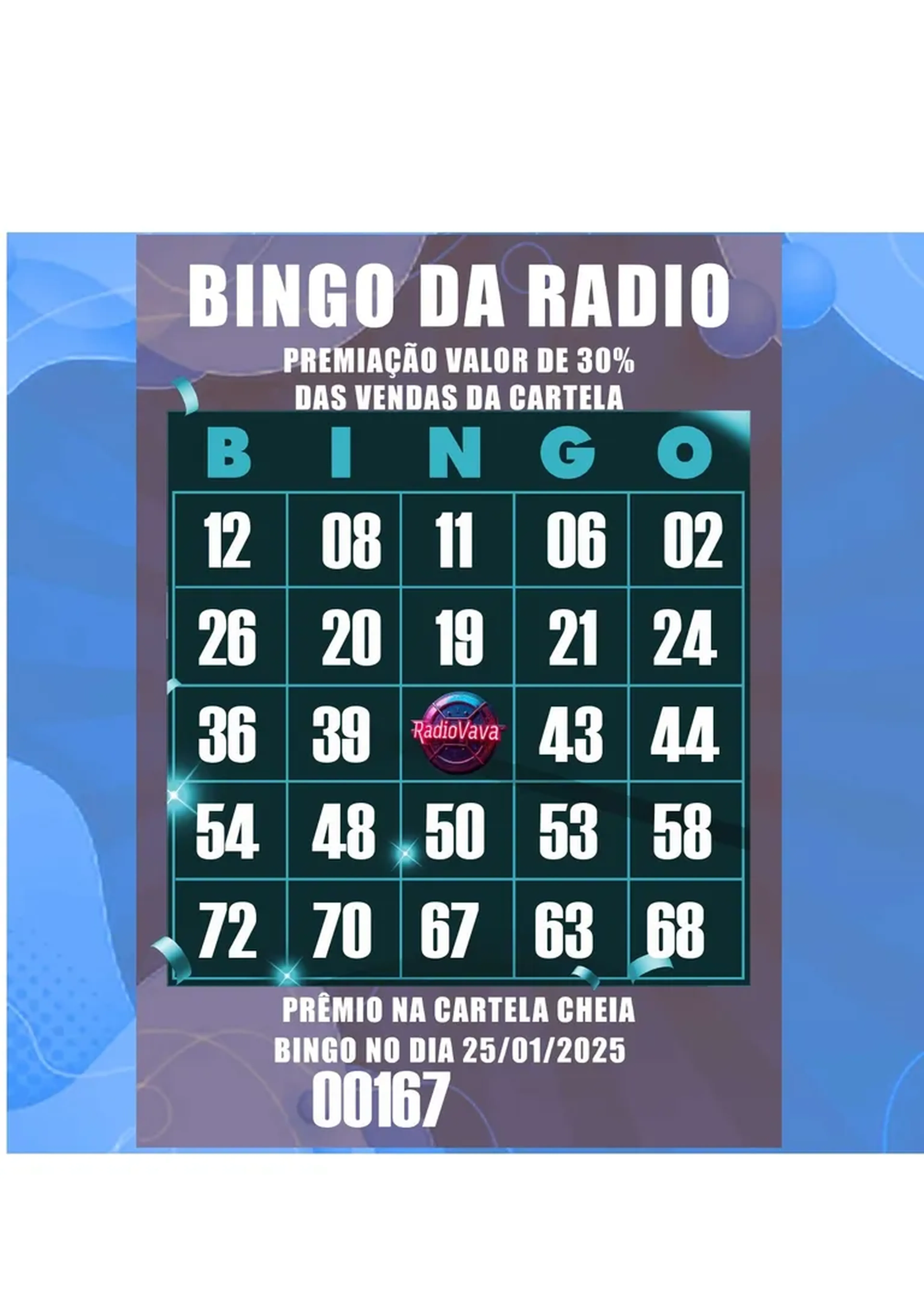 CARTELA BINGO Nº 167 imagem