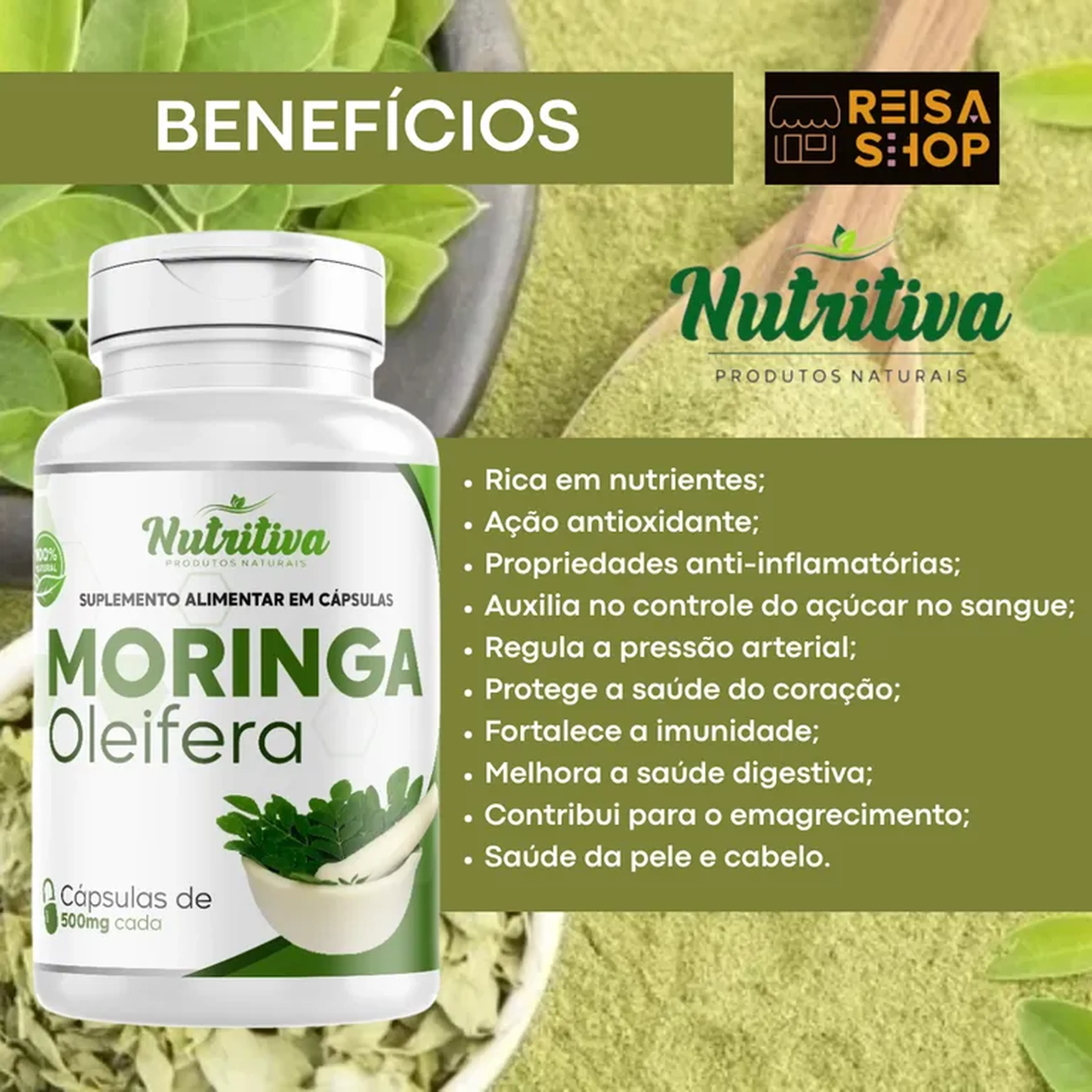 Moringa Oleífera 100 Cápsulas imagem